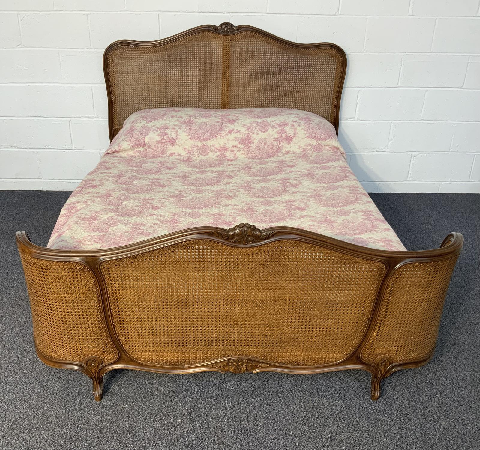 French Walnut Bergere Bed (1 of 9)