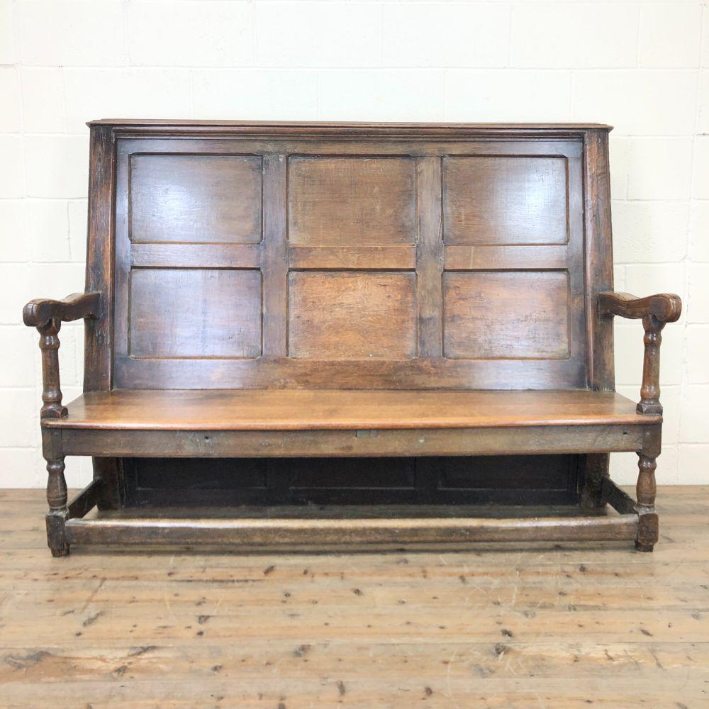 Large 18th Century Antique Oak Settle Bench (1 of 12) Large 18th Century Antique Oak Settle Bench (1 of 12)