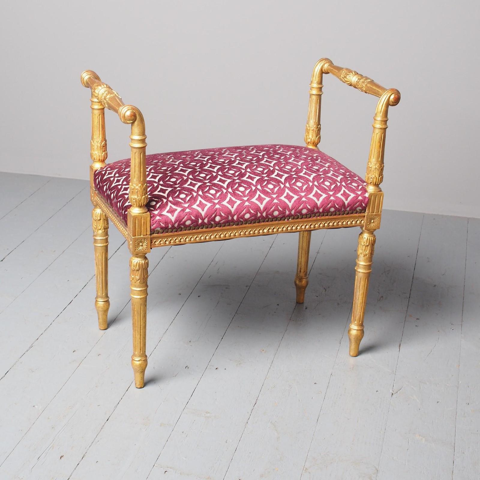 Antique Adams Style Gilded Window Seat (1 of 12)