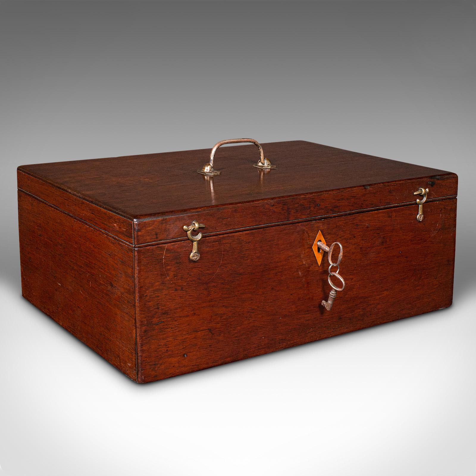 Antique Travelling Jewellery Salesman's Box, English Carry Case, Victorian c.1850 (1 of 12)