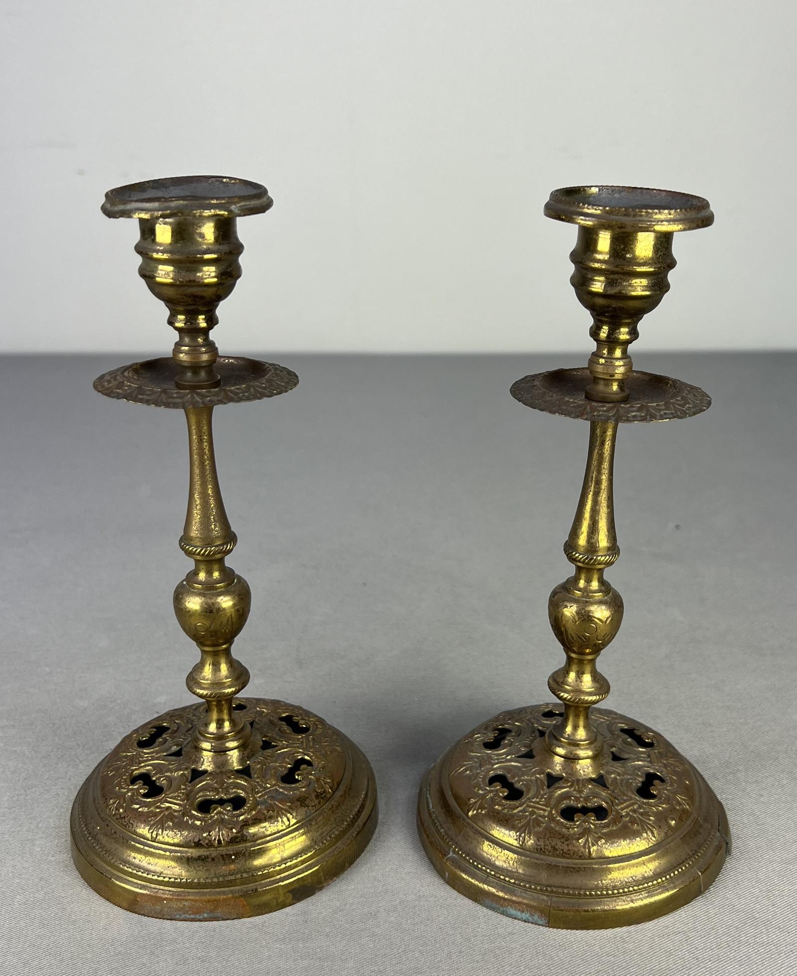 Amazing Pair of French Vintage Candle Holders (1 of 11)