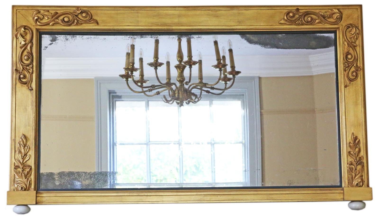 Antique Large Fine Quality Decorative Giltwood Overmantle Wall Mirror 19th Century (1 of 6)