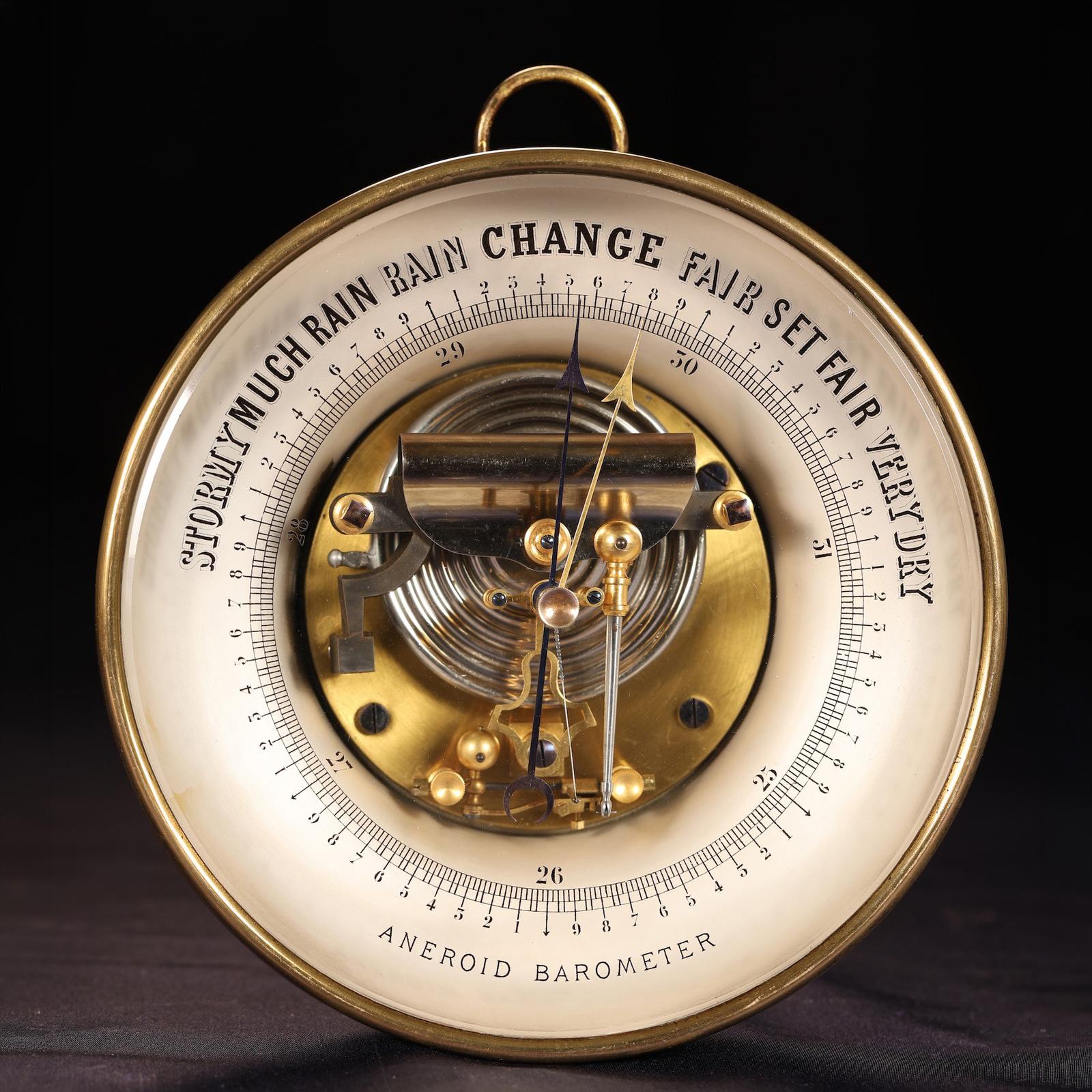Antique 8" Open Faced Barometer by Hüe c.1890 (1 of 8) Antique 8" Open Faced Barometer by Hüe c.1890 (1 of 8)