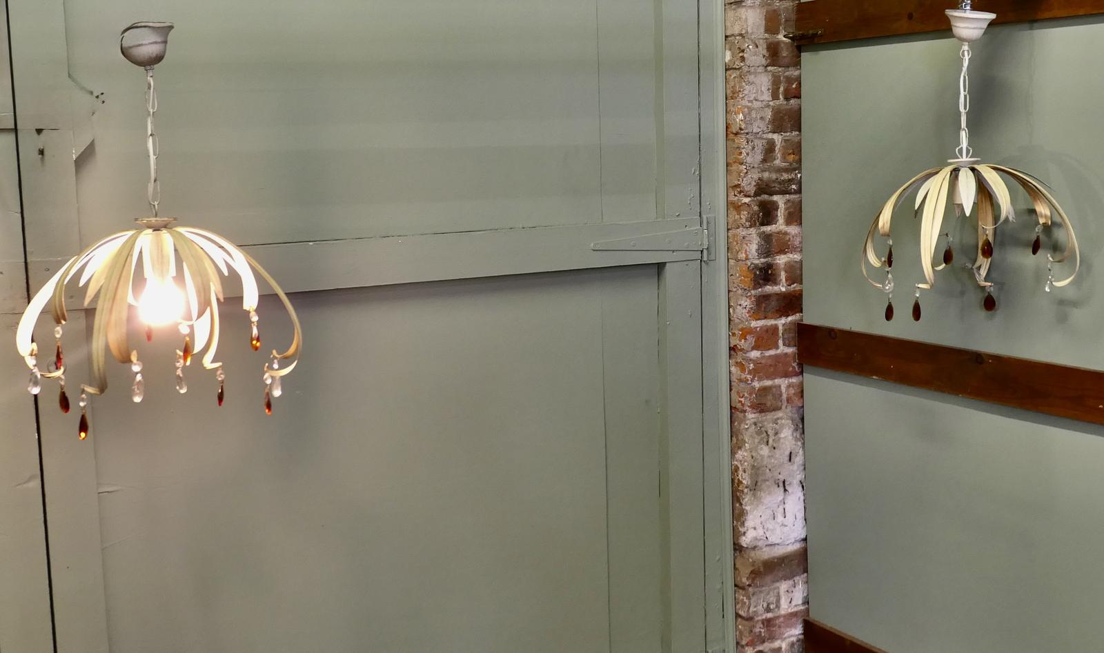 A Pair of Matching French Toleware Pendant Lights (1 of 6)