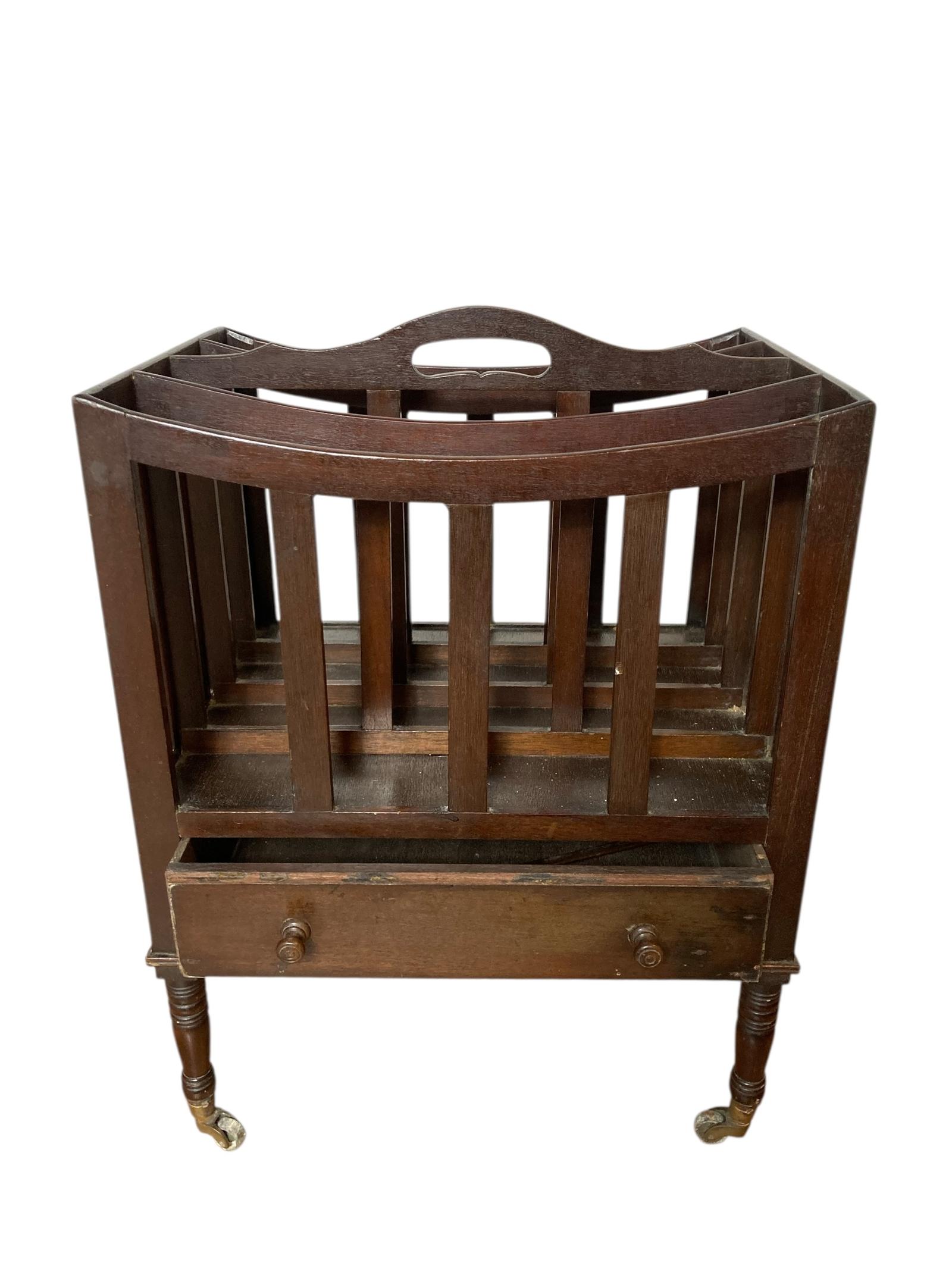Antique Mahogany Canterbury Magazine or Paper Rack Single Drawer (1 of 8) Antique Mahogany Canterbury Magazine or Paper Rack Single Drawer (1 of 8)