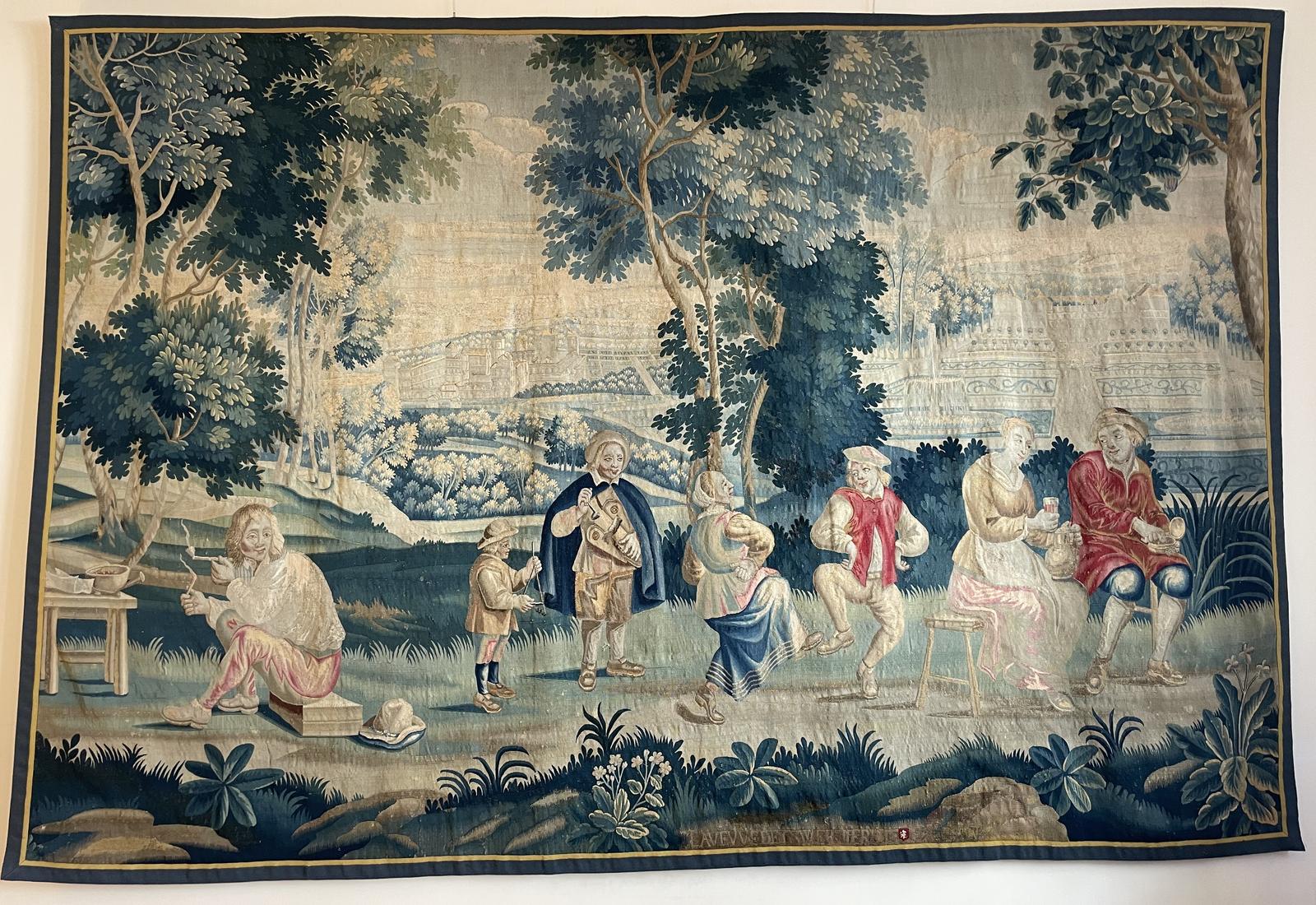 18th Century Lille Tapestry In Wool And Silk After Teniers From The G. Wernier Workshop (1 of 15)