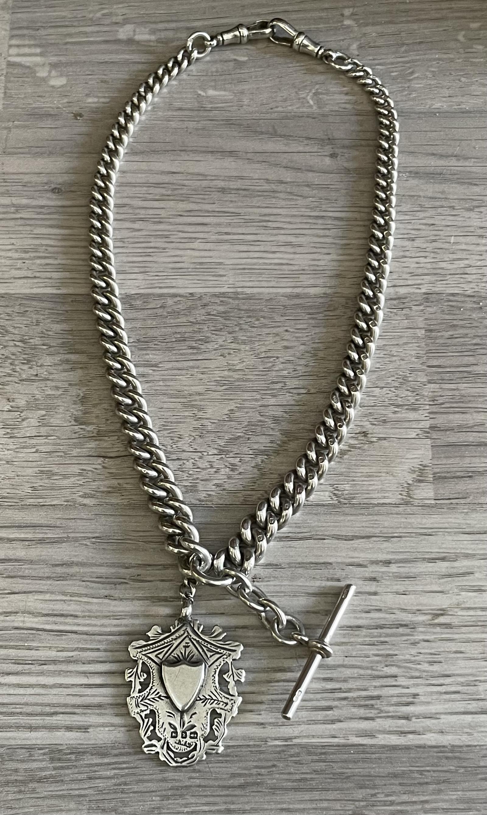 Quality Silver Double Albert Watch Chain (1 of 6) Quality Silver Double Albert Watch Chain (1 of 6)