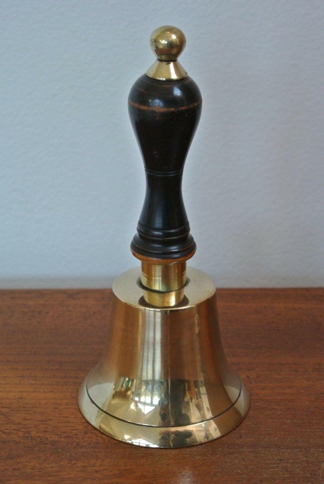 Small Victorian Brass School or Counter Bell Town Crier B2 (1 of 5)