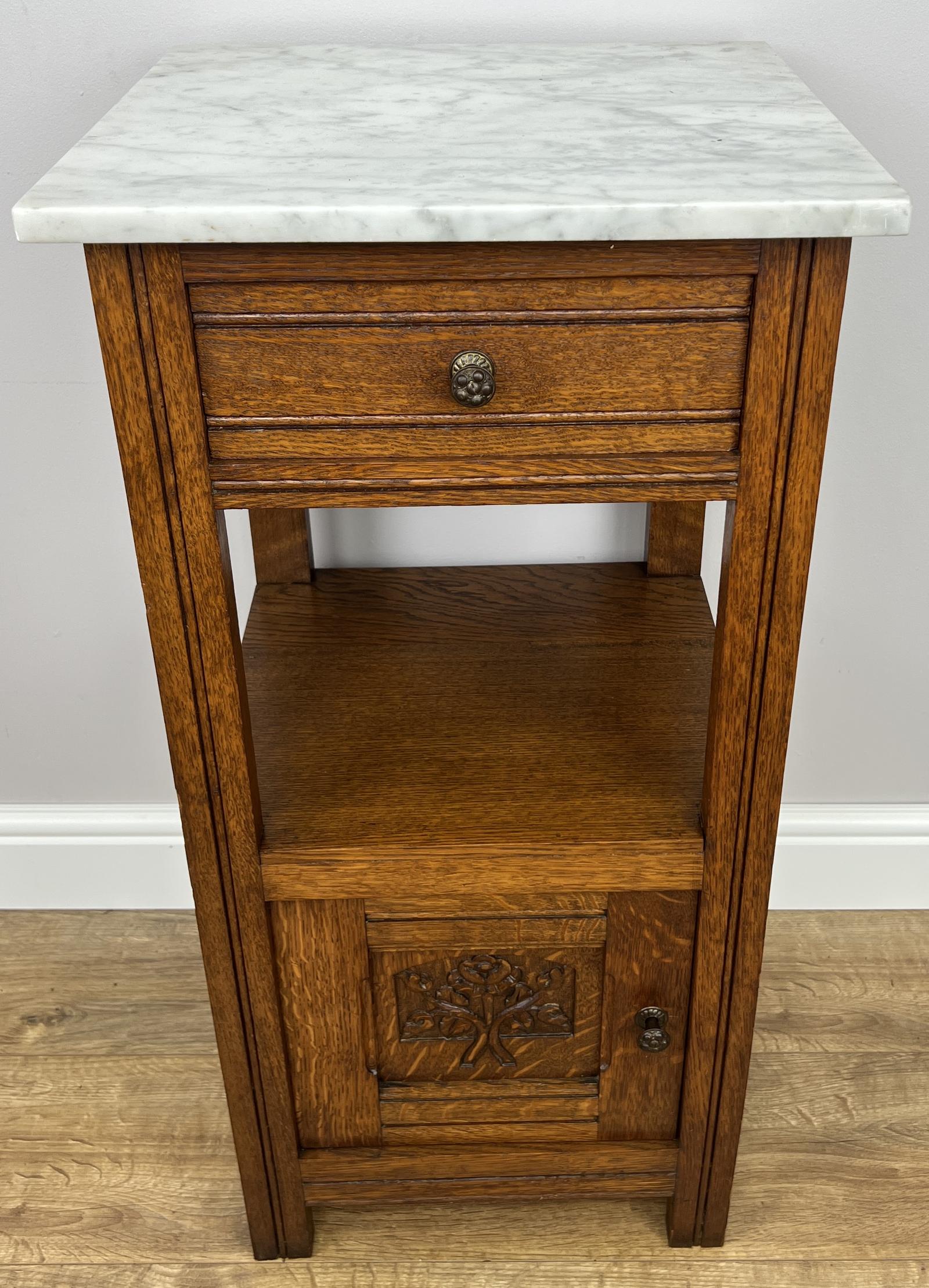 Bedside Table Antique French Style Marble Top Oak Cabinet Nightstand (1 of 11) Bedside Table Antique French Style Marble Top Oak Cabinet Nightstand (1 of 11)