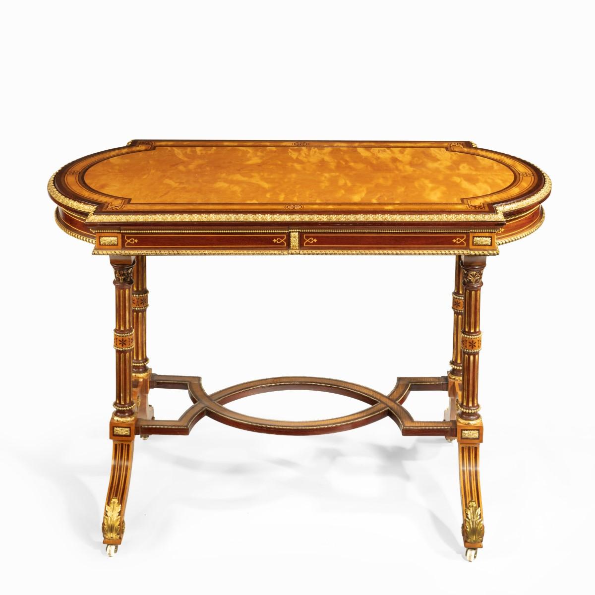 Victorian Fine Satinwood Ladies’ Writing Table Attributed to Holland & Sons (1 of 7)