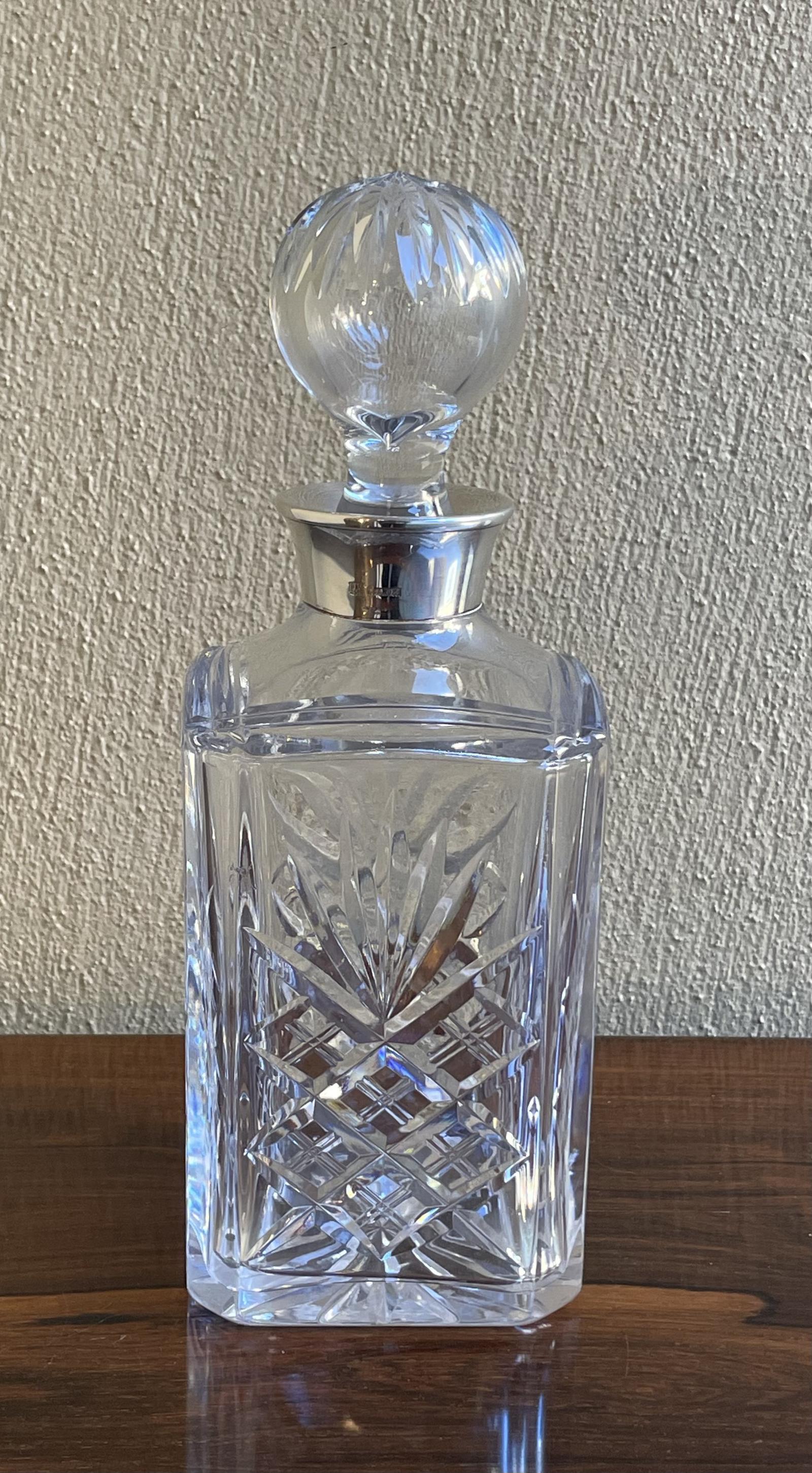 Elizabeth II Silver Mounted Cut Glass Decanter (1 of 3)