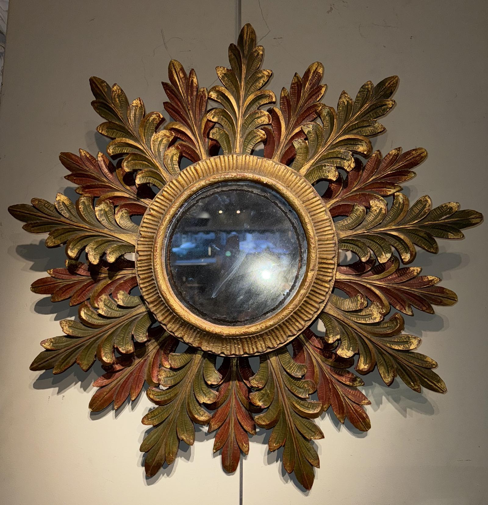 Large Mid Century Sunburst Mirror (1 of 4)