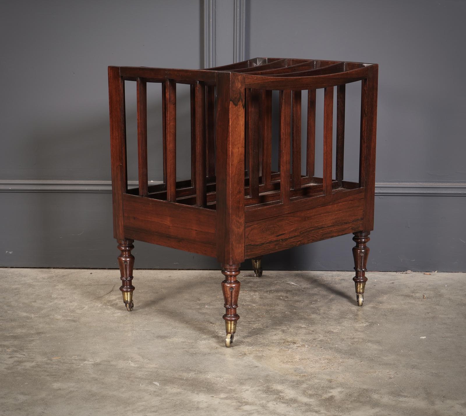 William IV Rosewood Canterbury Magazine Rack (1 of 10)