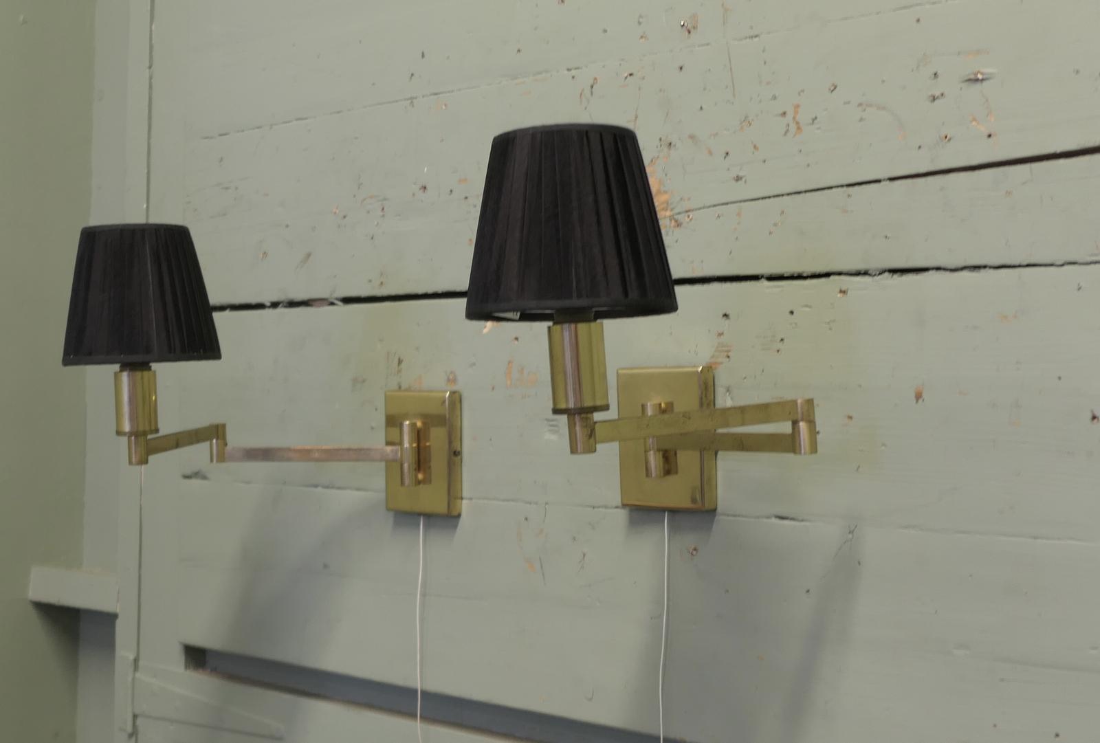 Pair of Brass Swing Arm Wall Lights (1 of 5) Pair of Brass Swing Arm Wall Lights (1 of 5)