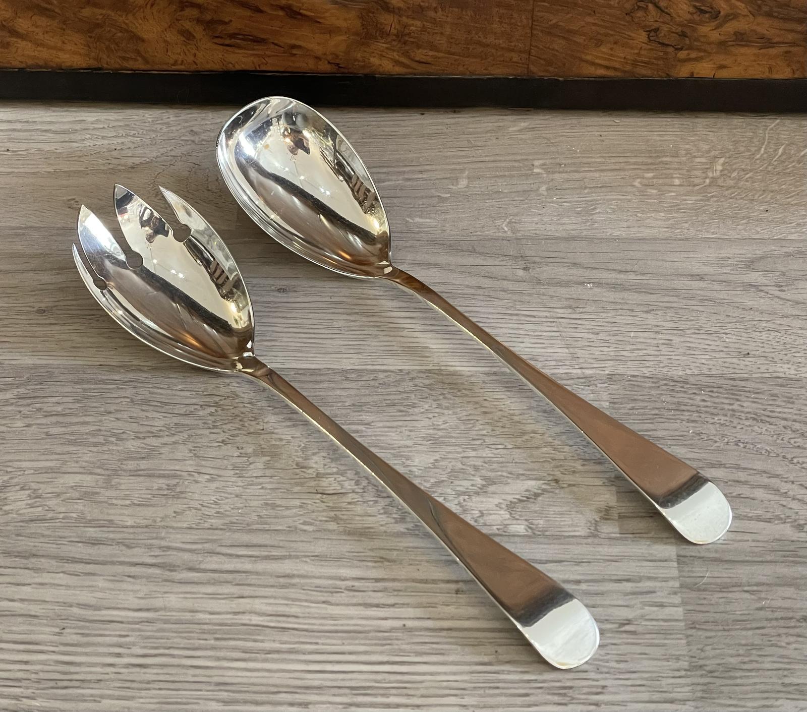 Pair of George V Solid Silver Salad Servers - Chester (1 of 4) Pair of George V Solid Silver Salad Servers - Chester (1 of 4)