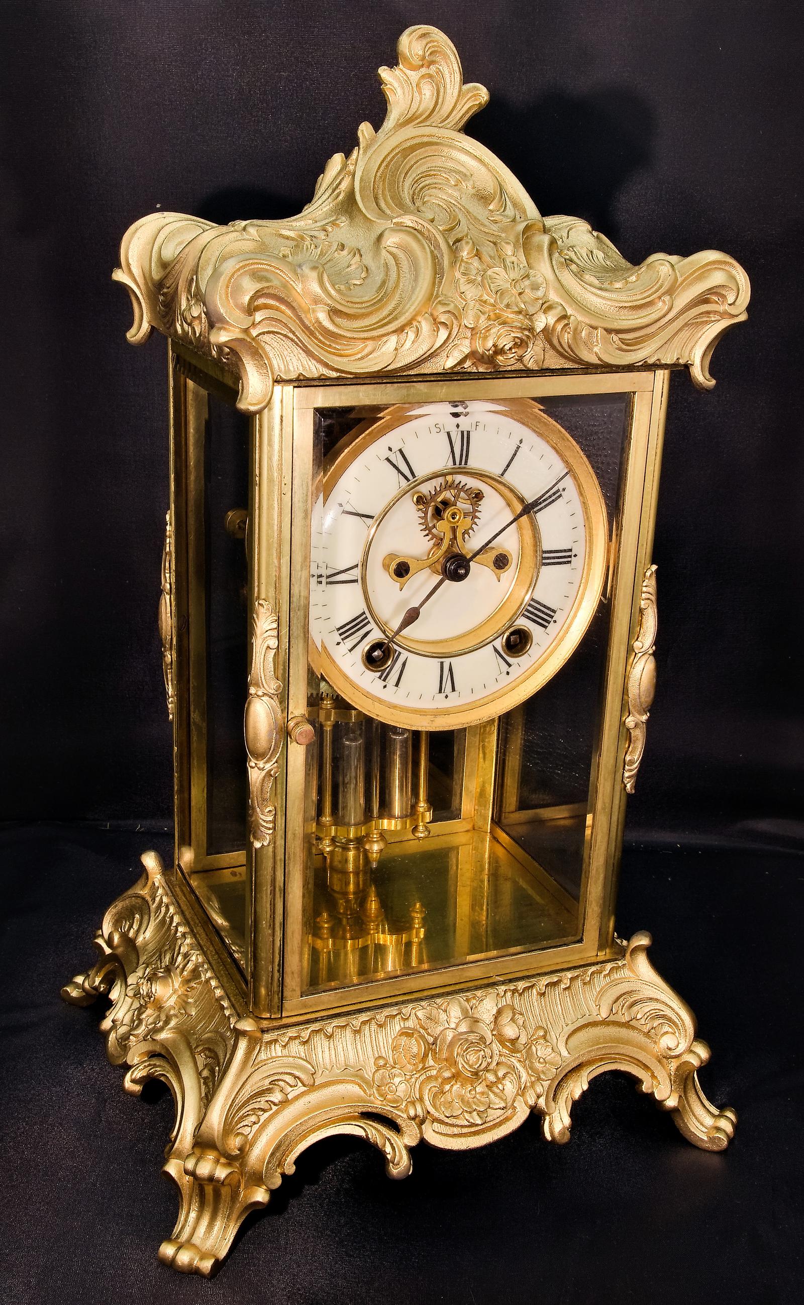 Magnificent Gilt Bronze, Four-glass Sided Mantel/bracket Clock (1 of 14)