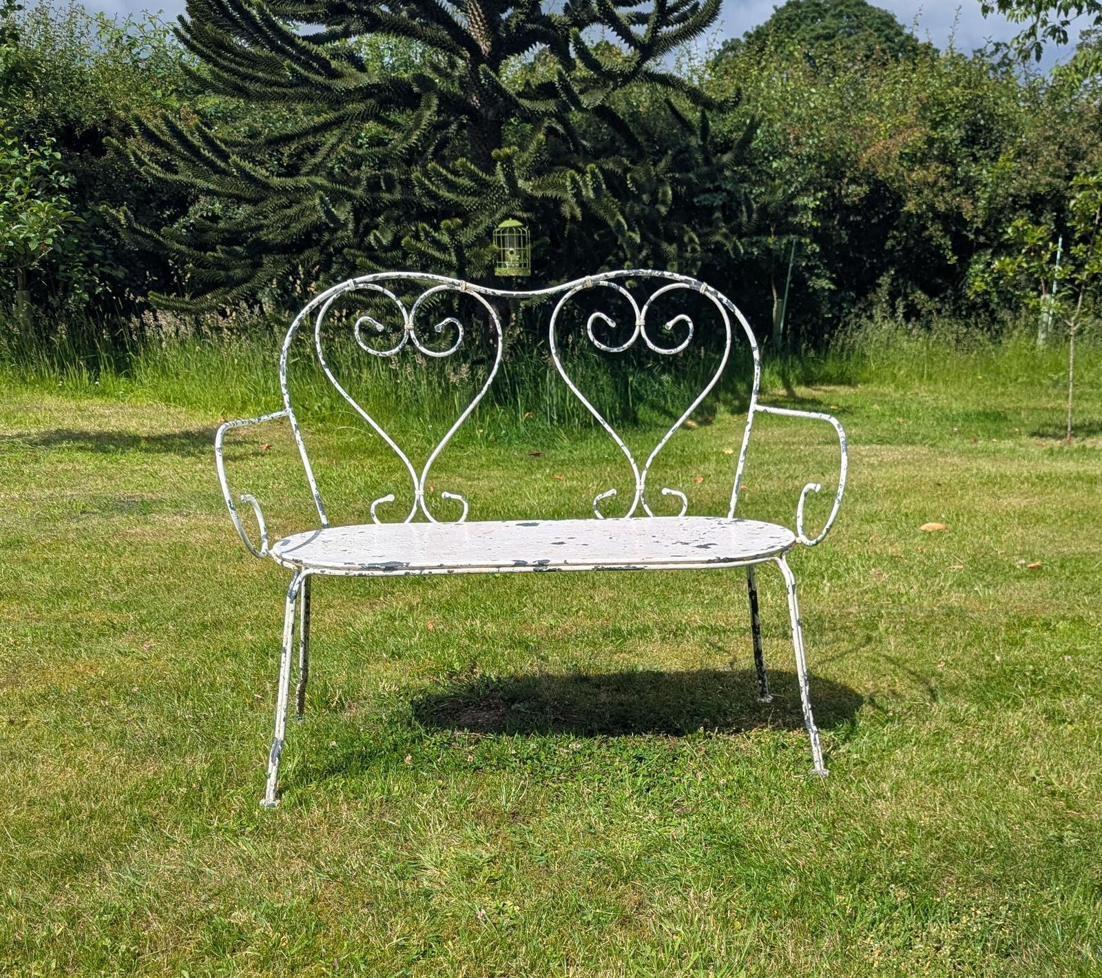 Vintage Scrolled Metal French Garden Bench - Delivery Available - 0349 (1 of 12) Vintage Scrolled Metal French Garden Bench - Delivery Available - 0349 (1 of 12)