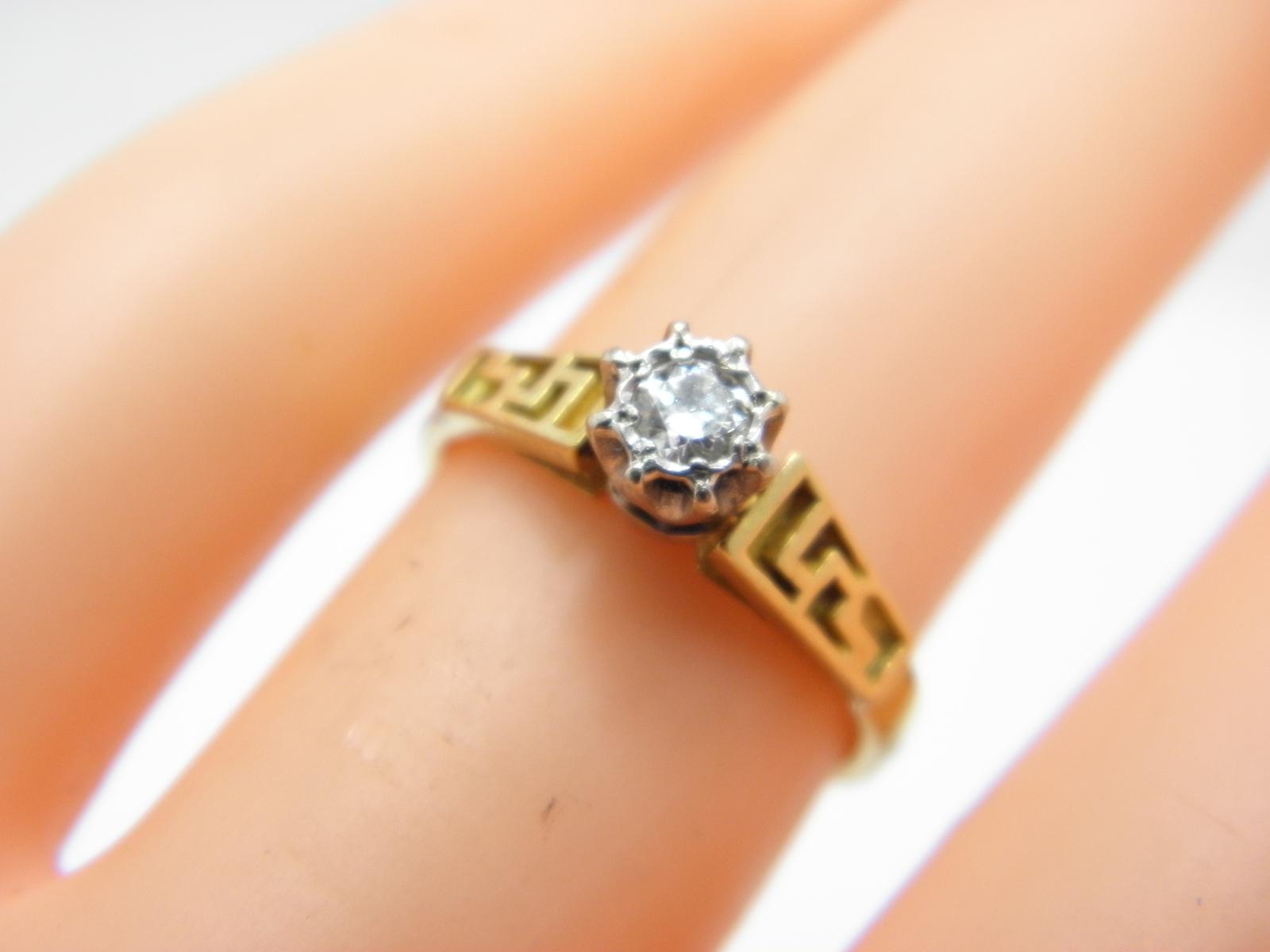 Vintage 18ct Gold 0.25 Ct Diamond Solitaire Ring Size I 1/2 (1 of 11)