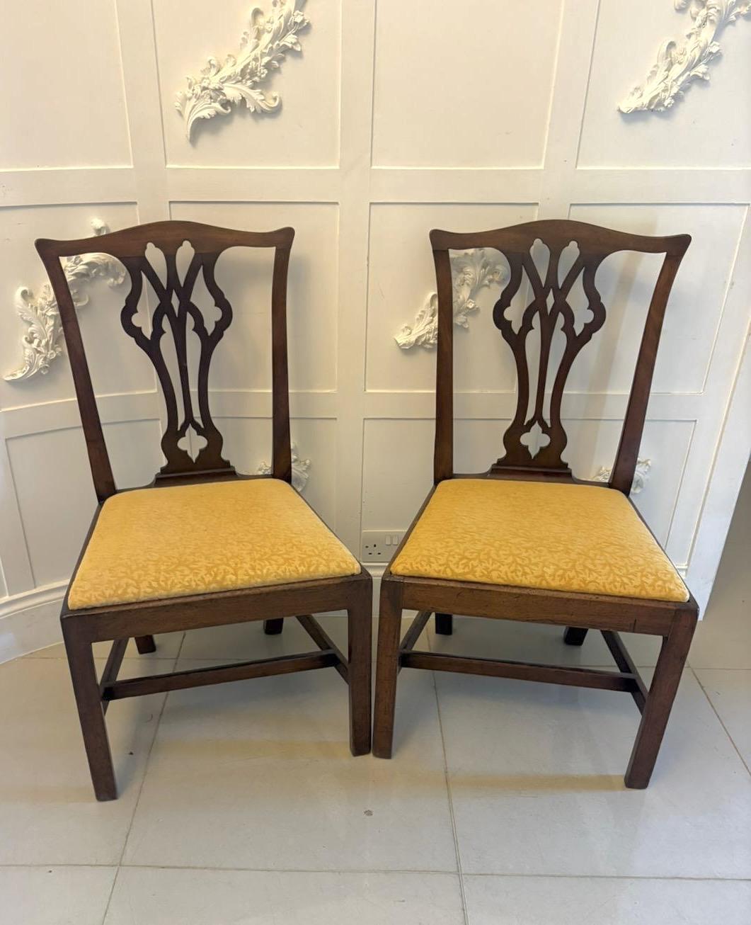 Antique Georgian Mahogany Side Chairs Pair English (1 of 13) Antique Georgian Mahogany Side Chairs Pair English (1 of 13)