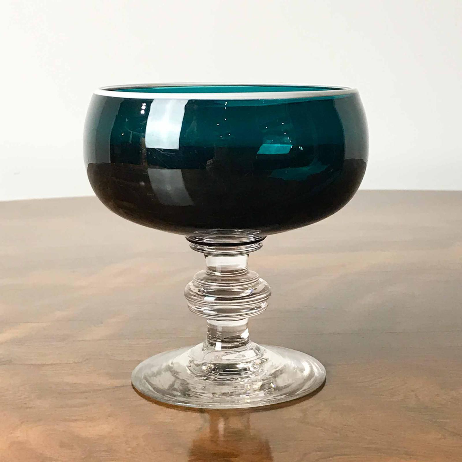 Victorian Green Glass Pedestal Bowl (1 of 9)