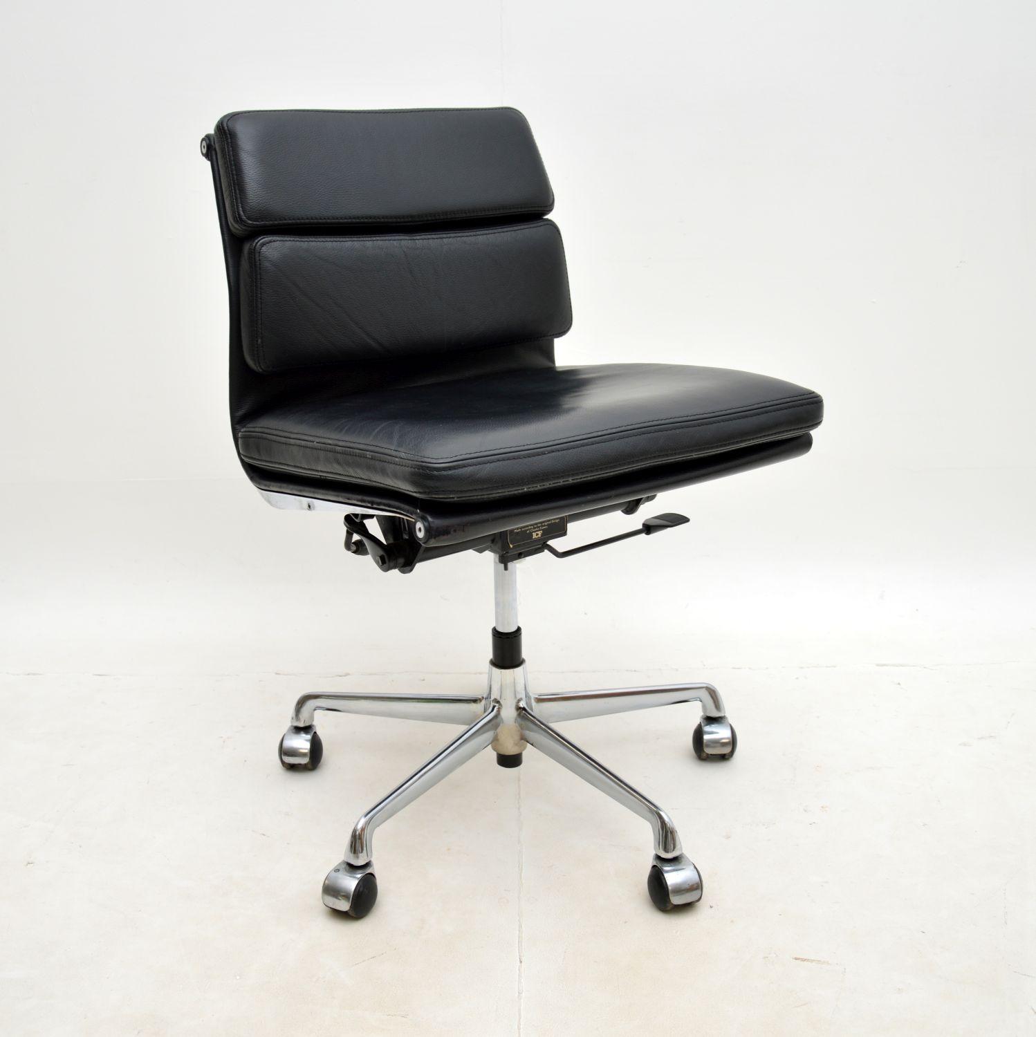Vintage Eames Soft Pad Leather Desk Chair by Icf (1 of 11) Vintage Eames Soft Pad Leather Desk Chair by Icf (1 of 11)