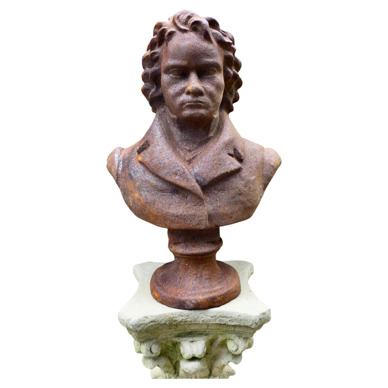 Weathered Cast Iron Bust of Ludwig Van Beethoven (1 of 6) Weathered Cast Iron Bust of Ludwig Van Beethoven (1 of 6)