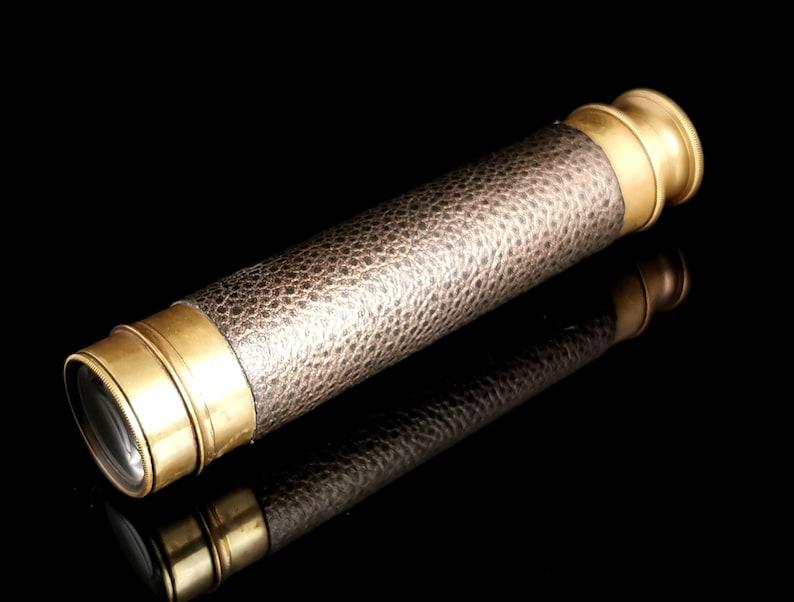 Antique Three Drawer Telescope, Edwardian, Brass (1 of 10)