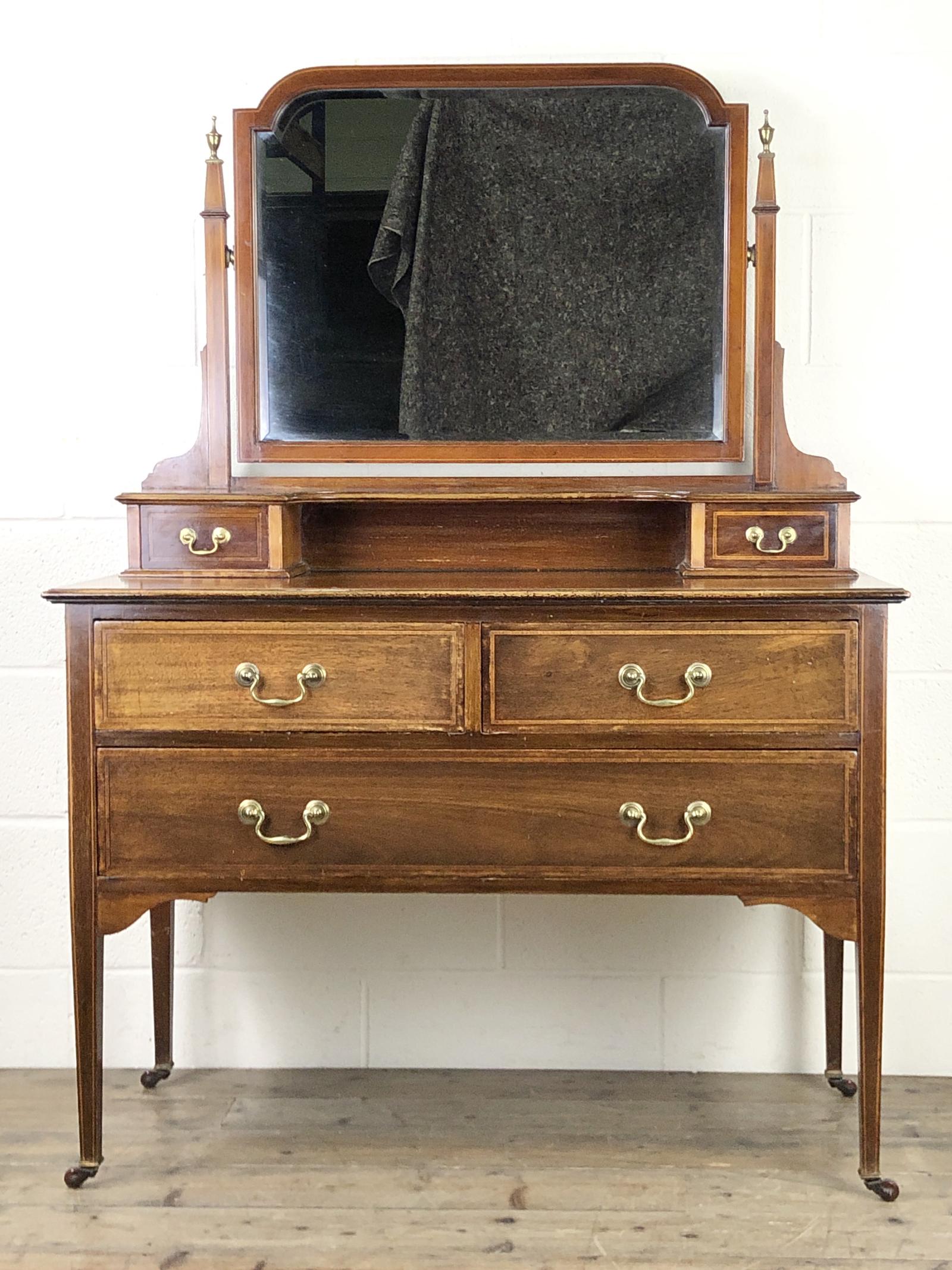 Antique Edwardian Inlaid Mahogany Dressing Table (1 of 9) Antique Edwardian Inlaid Mahogany Dressing Table (1 of 9)