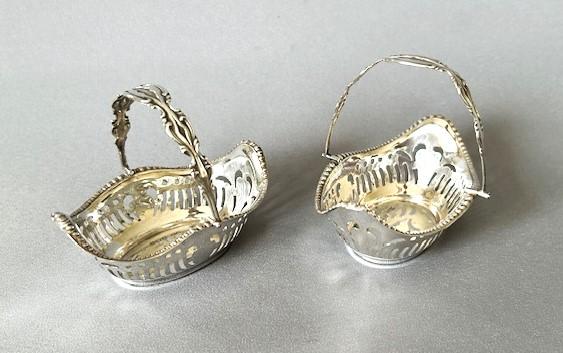 Charming Pair of Small Edwardian Silver Sweetmeat Baskets (1 of 6)