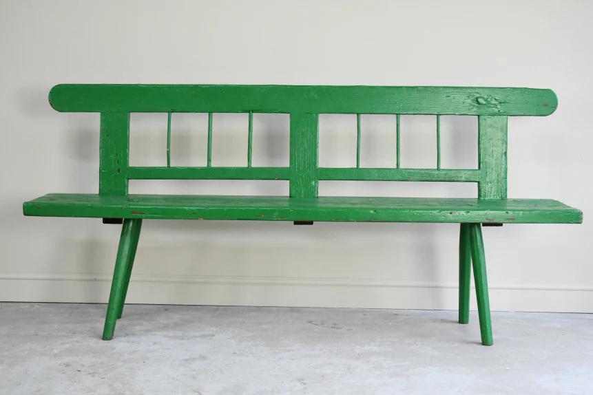 Antique Green Painted Pine European Bench (1 of 12) Antique Green Painted Pine European Bench (1 of 12)