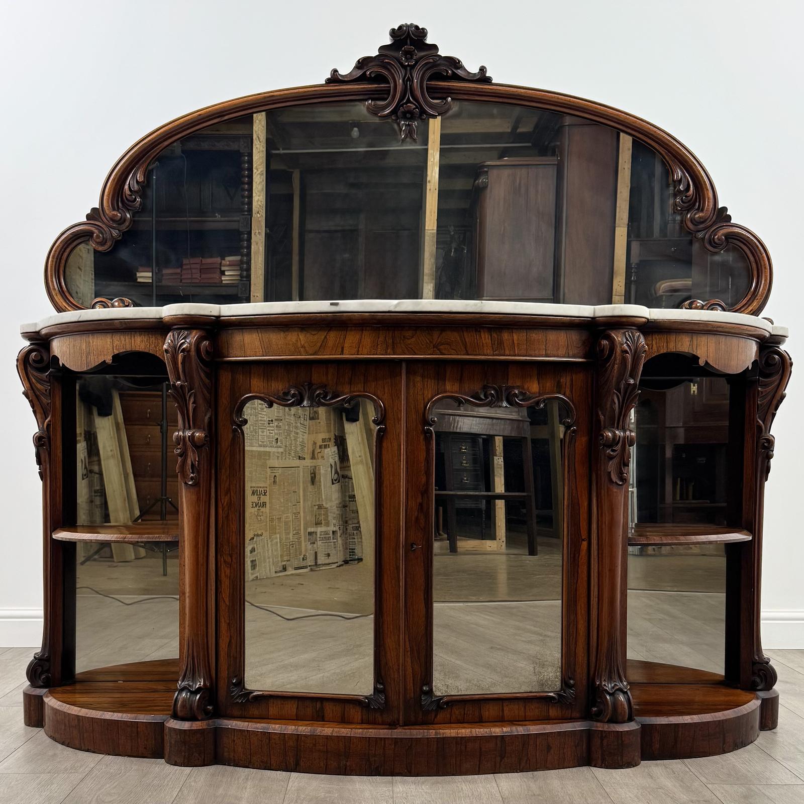 Antique 19th Century Marble Top Credenze Of Finest Quality (1 of 12)