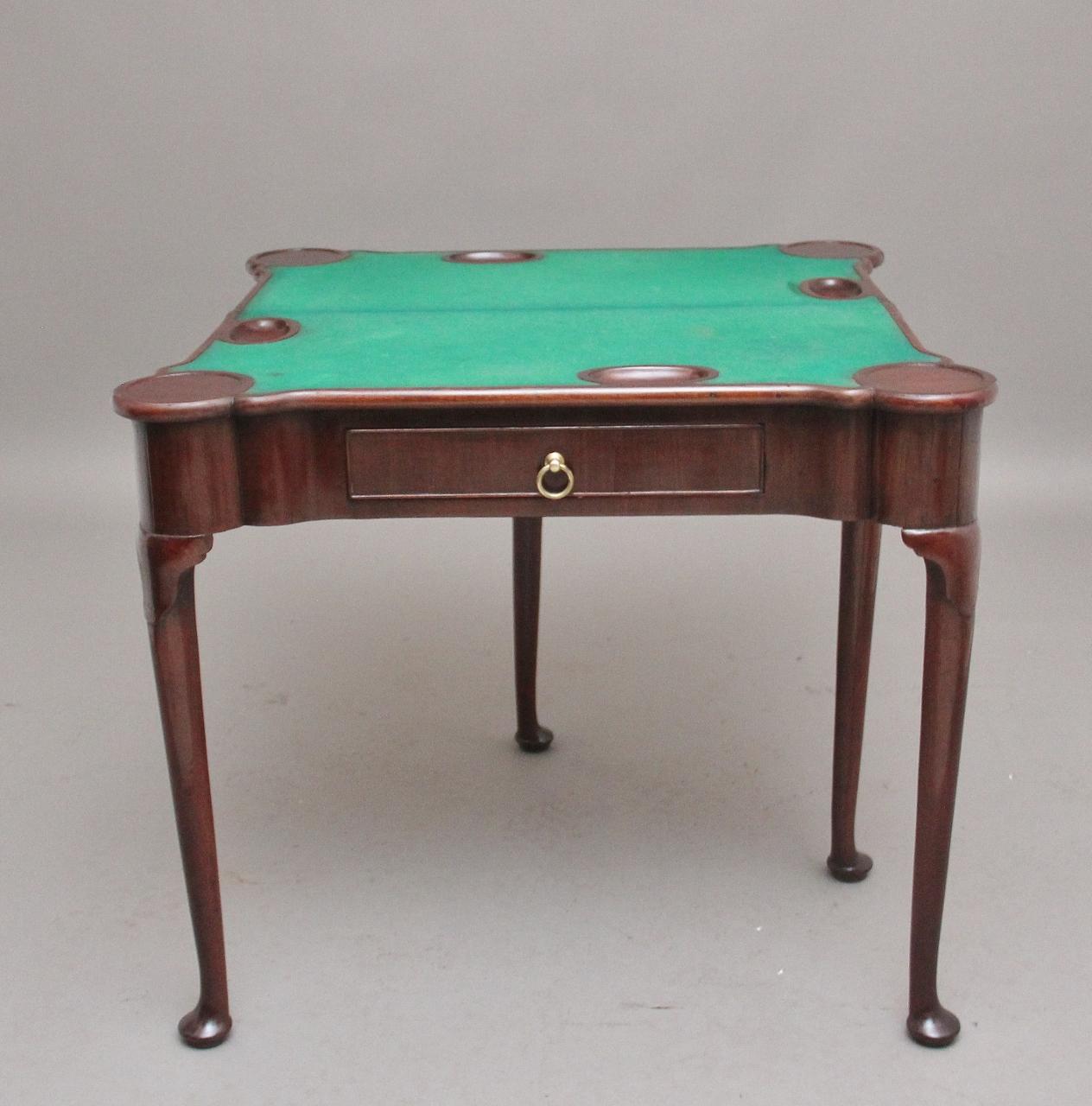 Lovely Quality Mid 18th Century Mahogany Card Table (1 of 13)