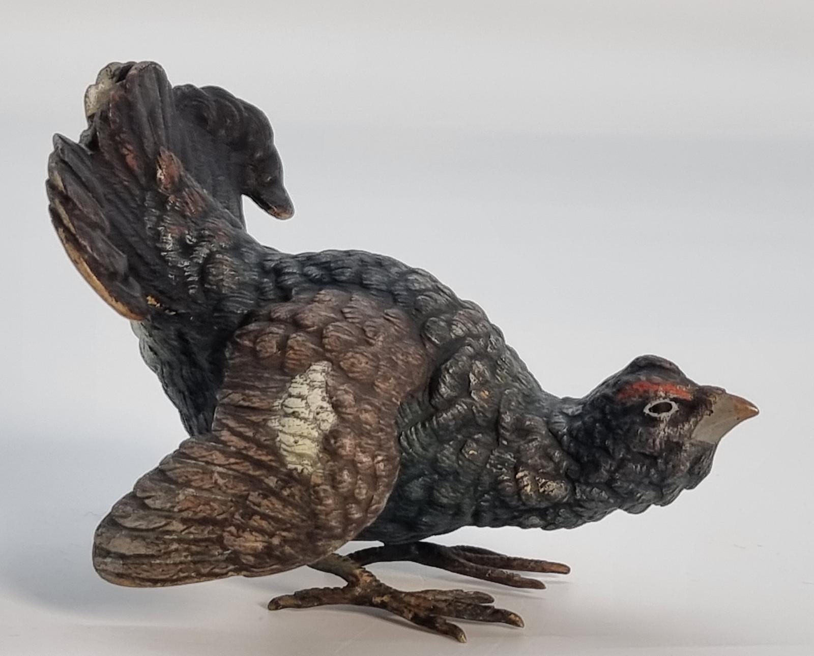 Geschutzt Bergman Austrian Cold Painted Bronze Capercaillie (1 of 11)