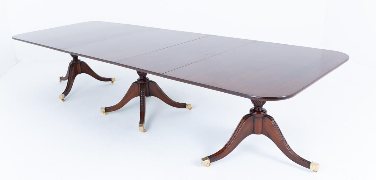 3 Pedestal Mahogany Regency Style Dining Table (1 of 12) 3 Pedestal Mahogany Regency Style Dining Table (1 of 12)