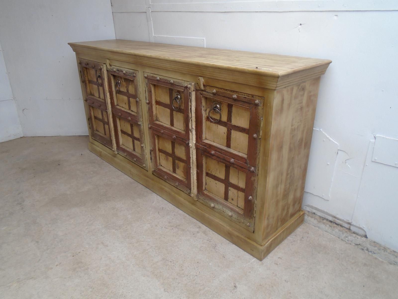 Handmade Indian Mango / Teak Yellow & Brown Dresser Base / TV Stand (1 of 11)