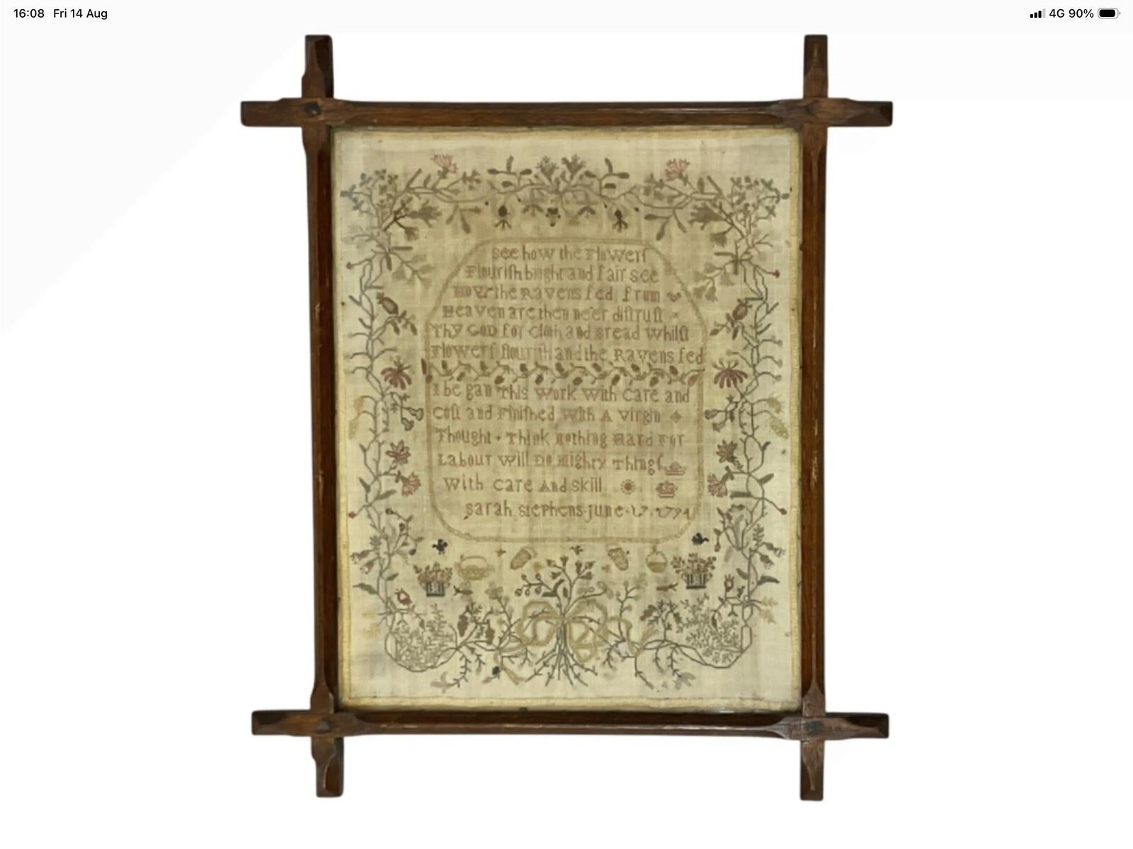 Georgian Needlework Sampler C1794 Verse,foliage,flowers,basket By Sarah Stephen’s (1 of 7) Georgian Needlework Sampler C1794 Verse,foliage,flowers,basket By Sarah Stephen’s (1 of 7)
