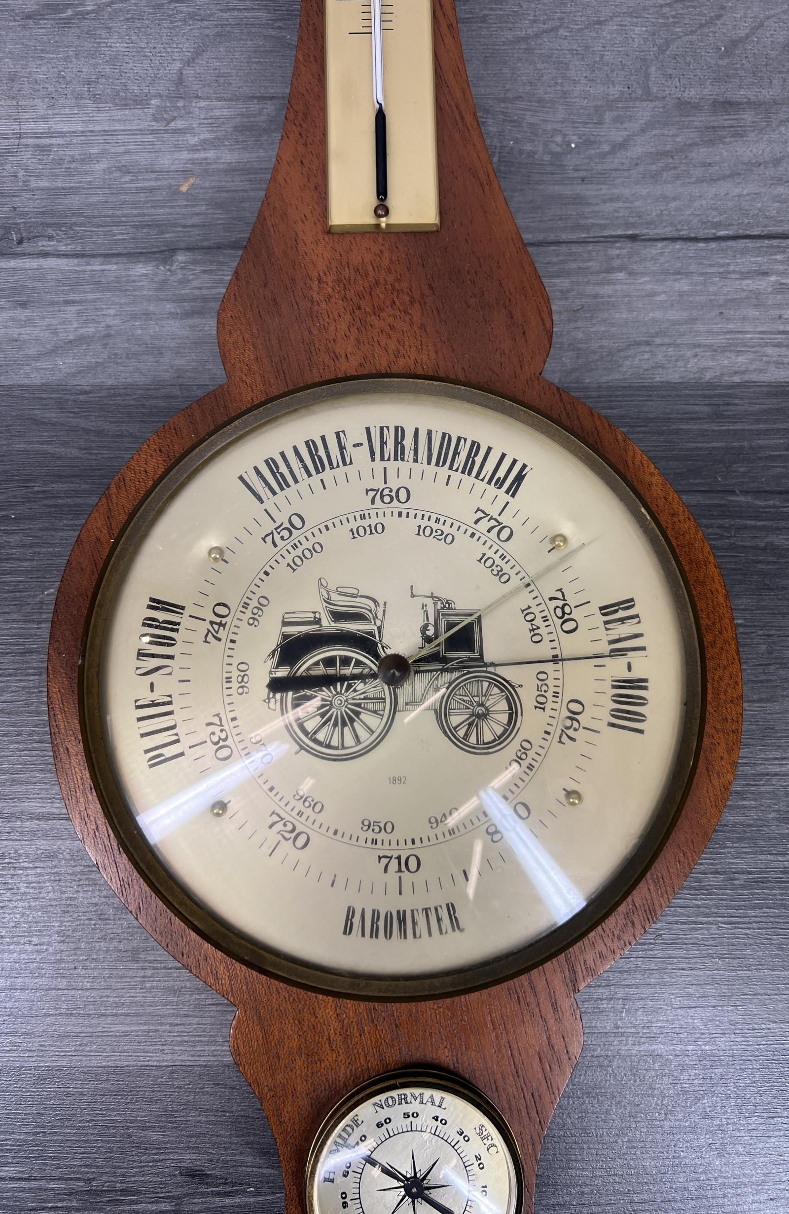 Barometer Vintage French Wall Weather Station Thermometer & Hygrometer (1 of 5)