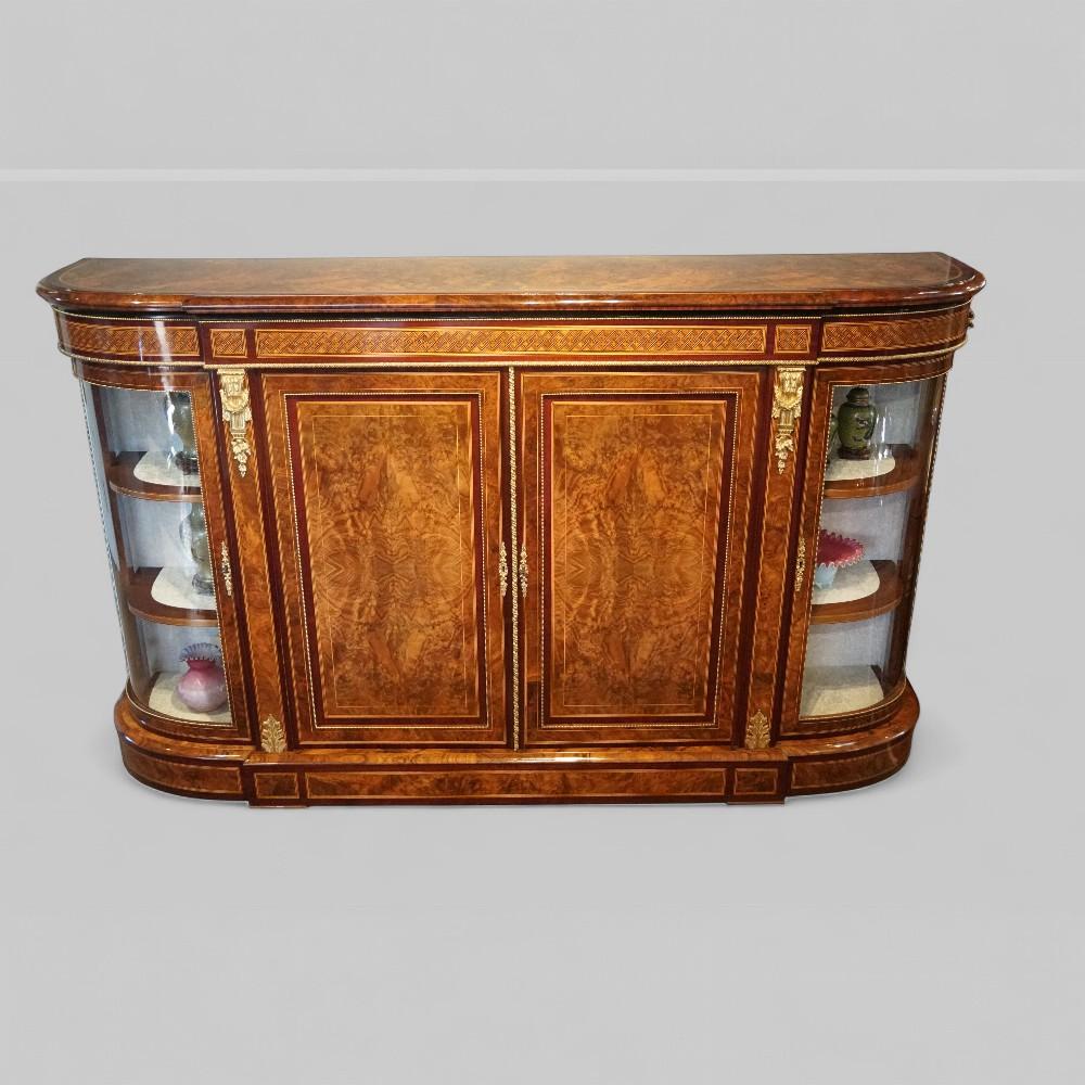 Victorian Inlaid Walnut 4 Door Credenza (1 of 14)