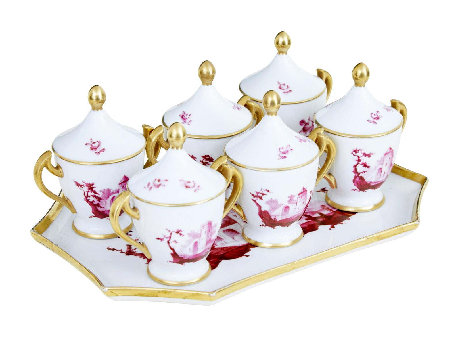 20th Century French Porcelain 7 Piece Dessert Set (1 of 8)