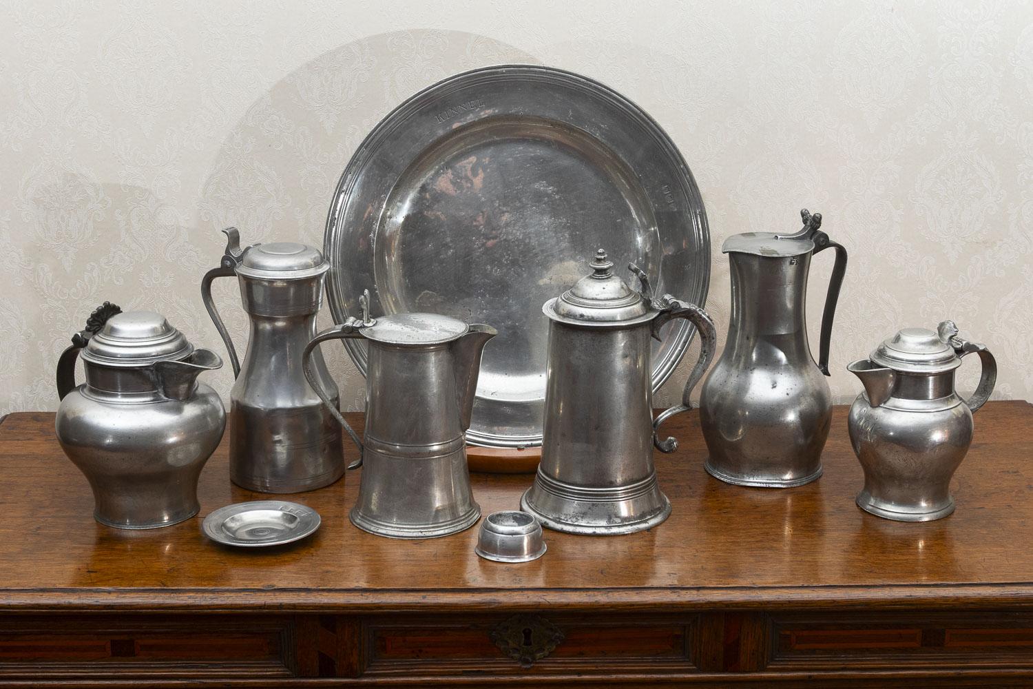 Unique Collection of 9 Quality Pieces of  Pewter (1 of 2)