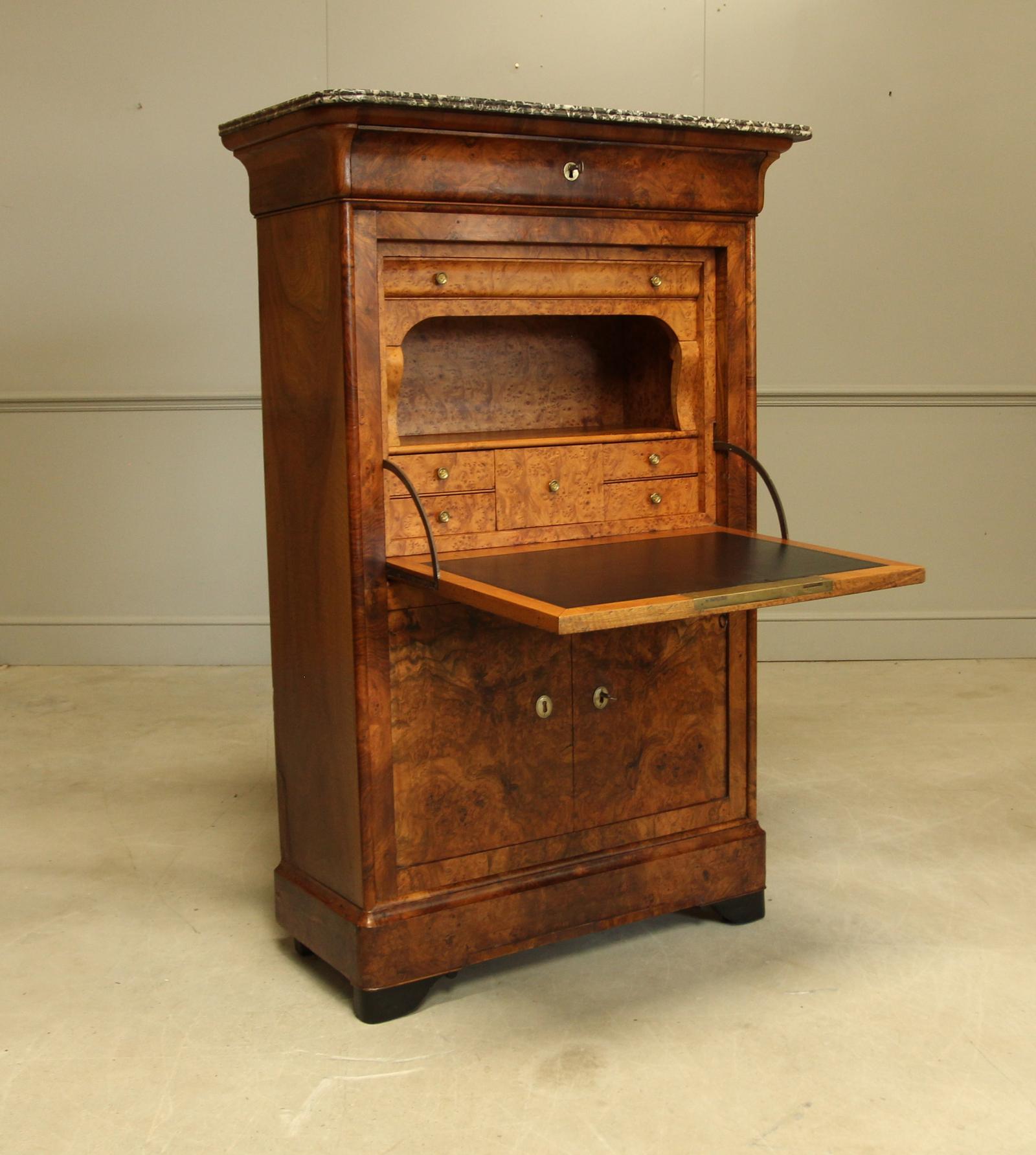 19th Century French Burr Walnut Secretaire (1 of 10)