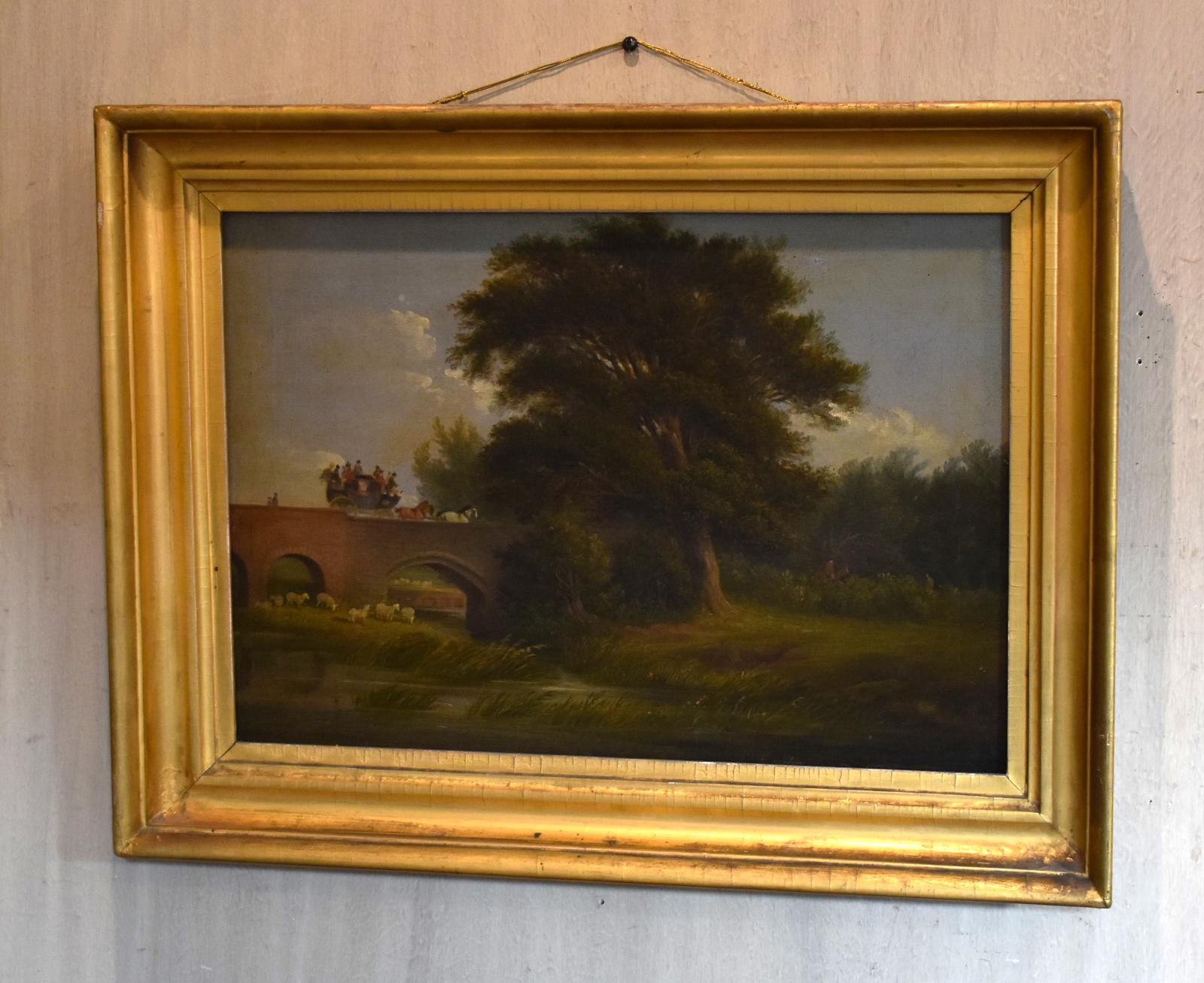 Victorian Landscape Oil Painting with Coach and Horses (1 of 6) Victorian Landscape Oil Painting with Coach and Horses (1 of 6)
