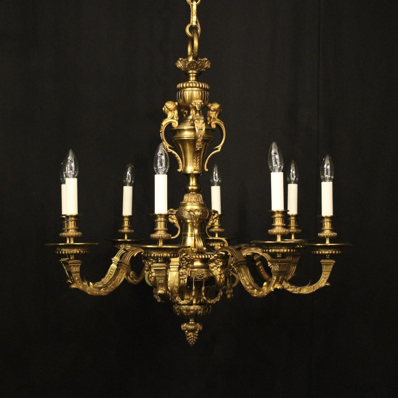 French Gilded Bronze 8 Light Antique Chandelier (1 of 10) French Gilded Bronze 8 Light Antique Chandelier (1 of 10)