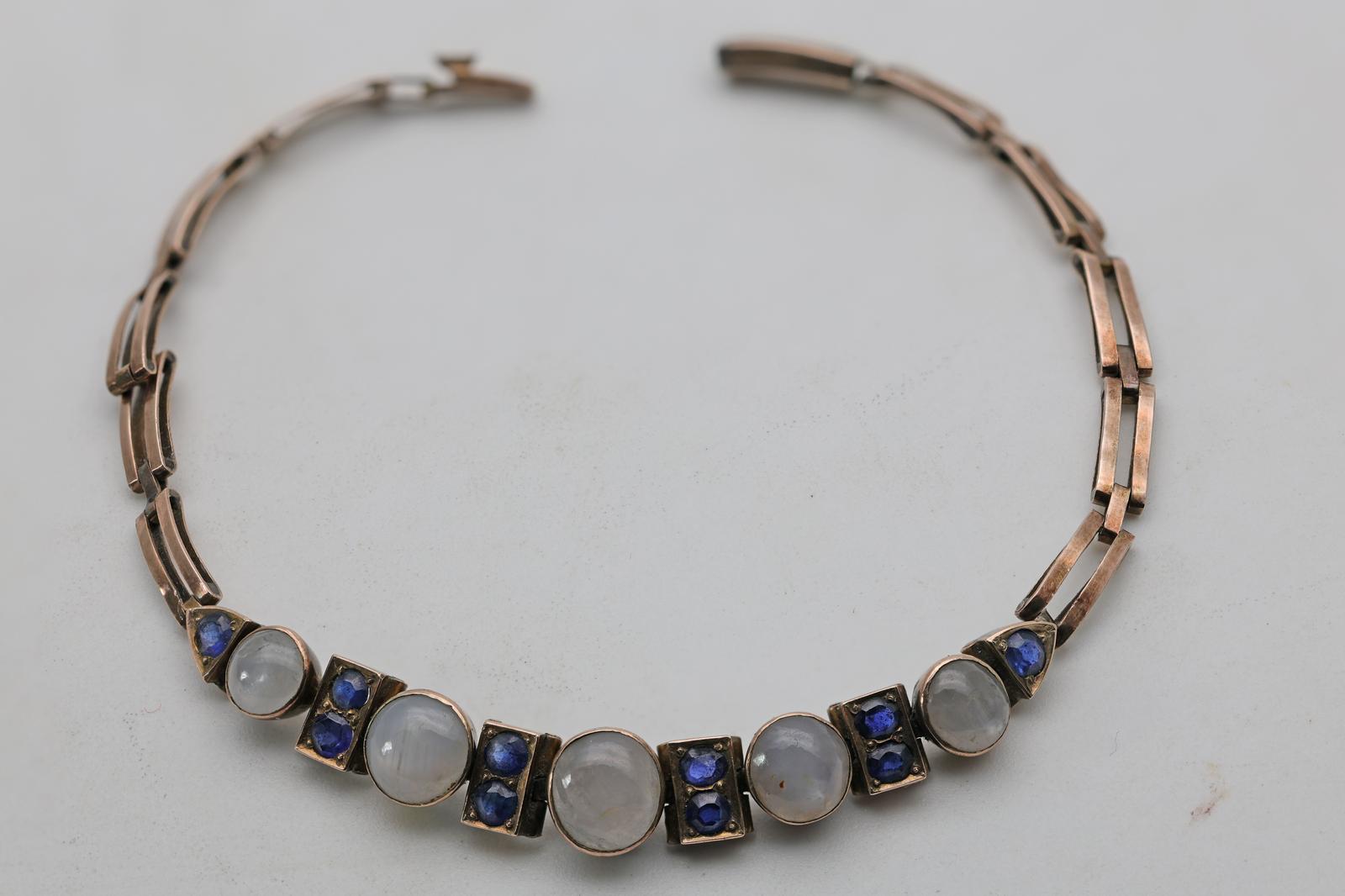 Edwardian Sapphire and Star Sapphire Gold Bracelet (1 of 2)
