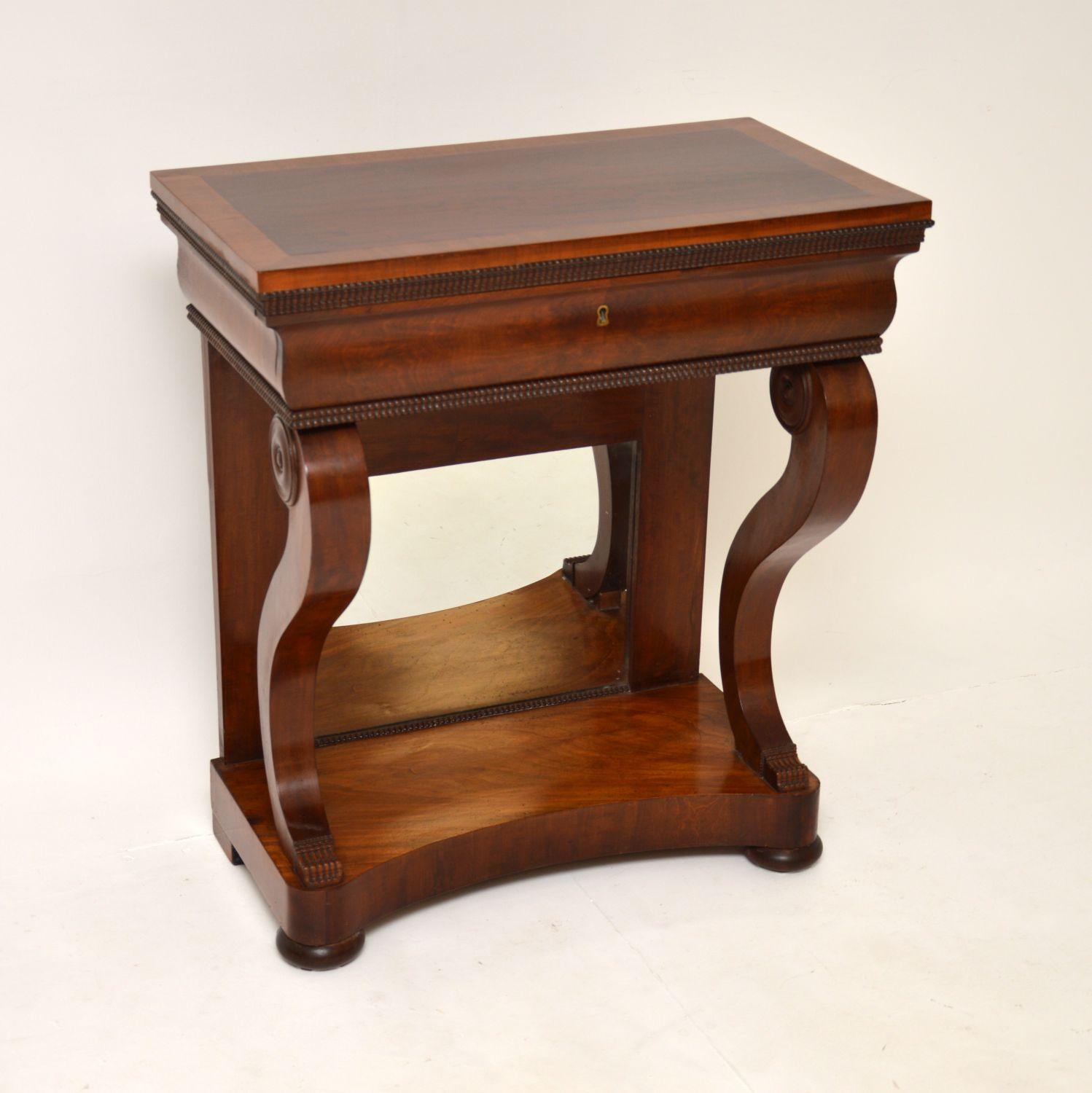 Antique French Empire Mahogany Mirrored Back Console Table (1 of 7) Antique French Empire Mahogany Mirrored Back Console Table (1 of 7)