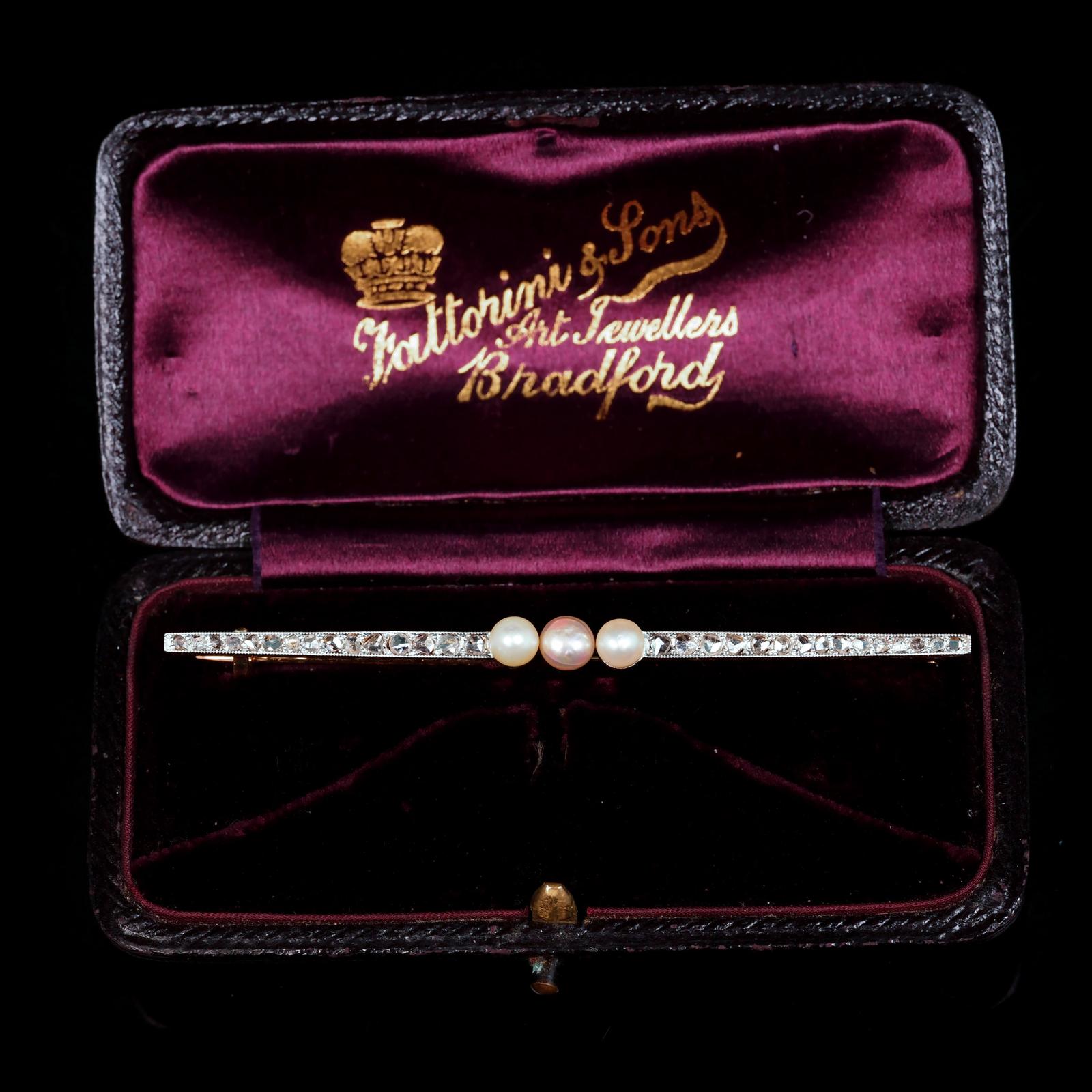 Antique 18ct Gold & Platinum Pink Pearl & Diamond Brooch - c.1920 (1 of 24) Antique 18ct Gold & Platinum Pink Pearl & Diamond Brooch - c.1920 (1 of 24)