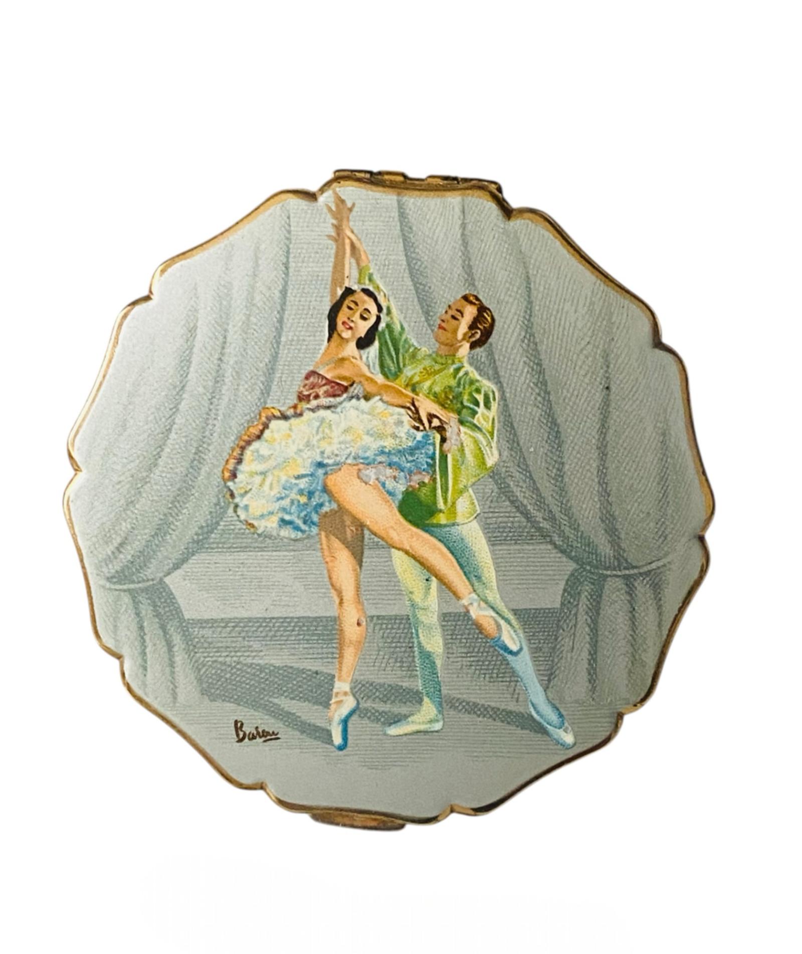 Vintage Stratton Baron Ballerina Ballet Princess Powder Compact Circa 1950 (1 of 5)