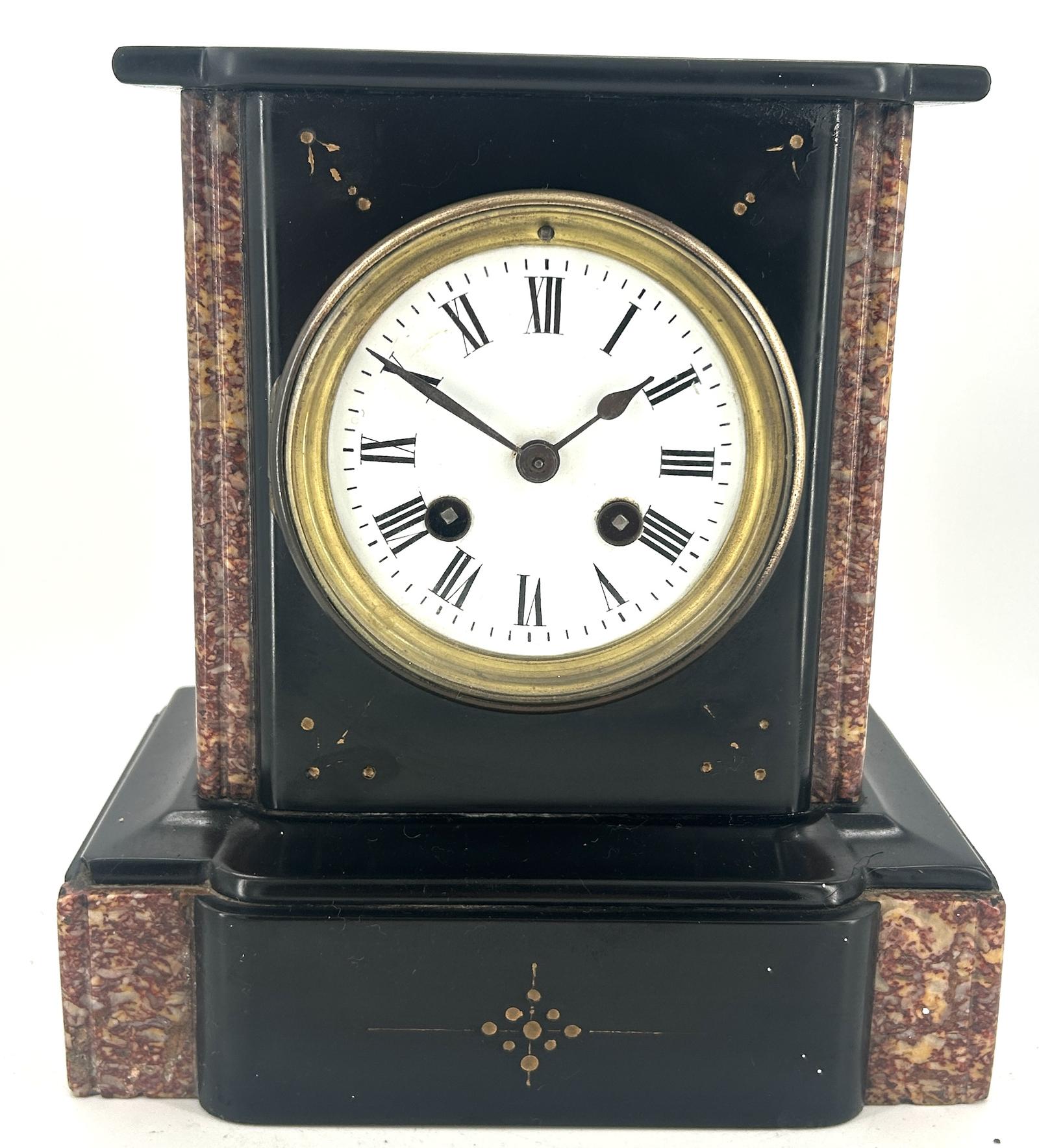 Great 8 Day Architectural Design Slate & Marble Mantel Clock ca.1900 (1 of 12) Great 8 Day Architectural Design Slate & Marble Mantel Clock ca.1900 (1 of 12)