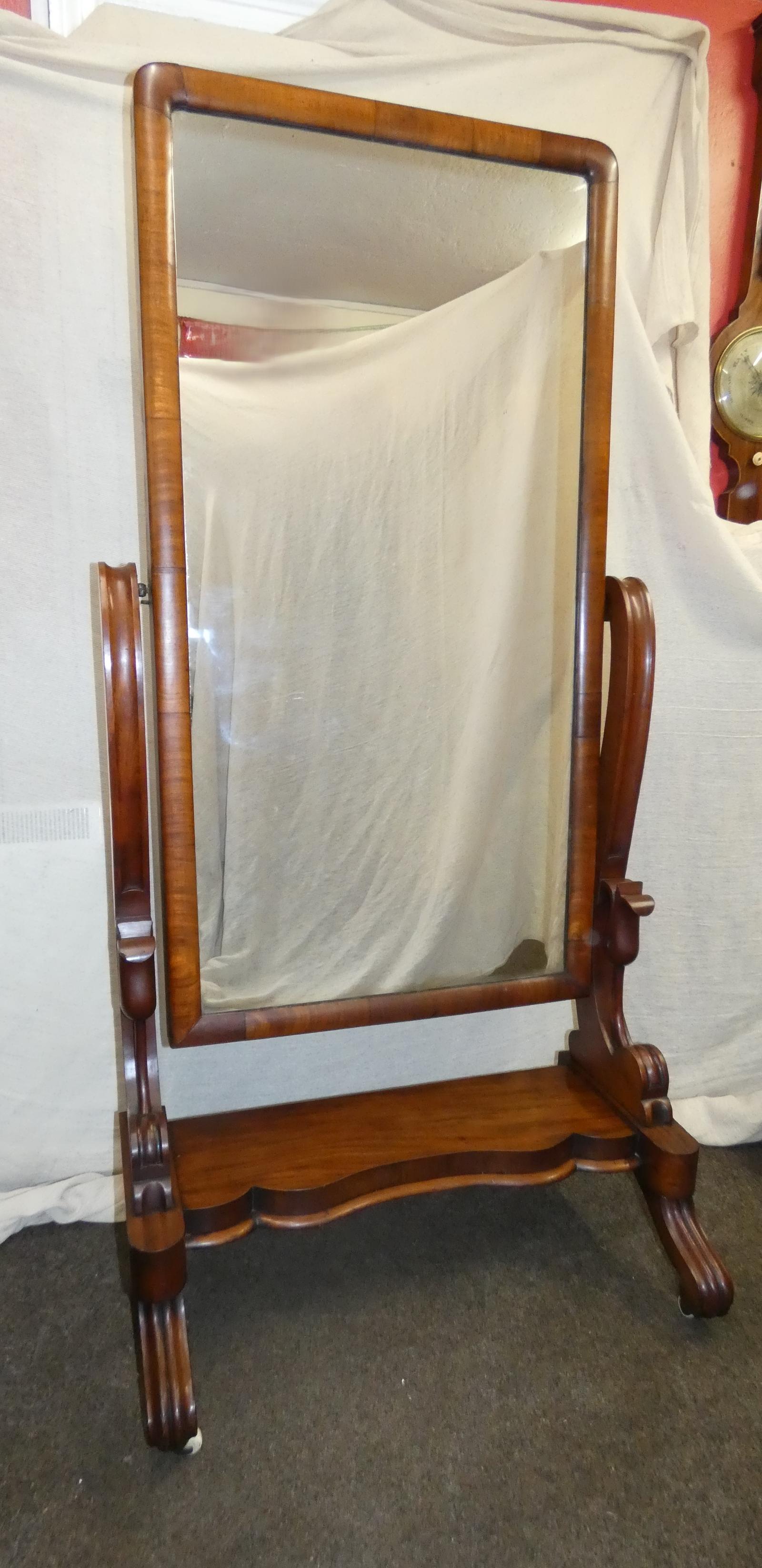 Large Mahogany Cheval Mirror (1 of 8) Large Mahogany Cheval Mirror (1 of 8)