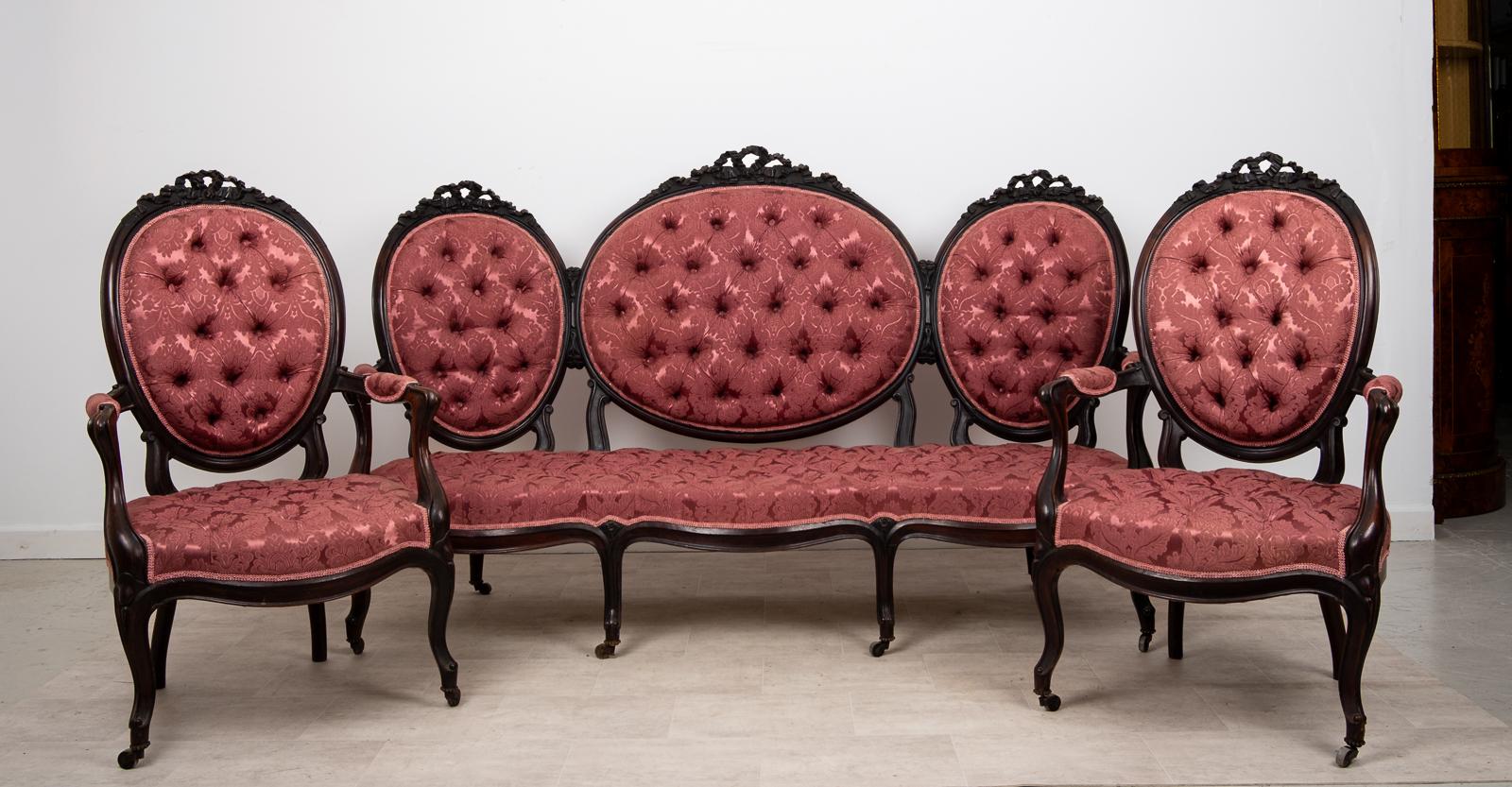Antique Victorian Mahogany Three Piece Salon Suite With Deep Buttoned Upholstery c.1880 (1 of 11) Antique Victorian Mahogany Three Piece Salon Suite With Deep Buttoned Upholstery c.1880 (1 of 11)